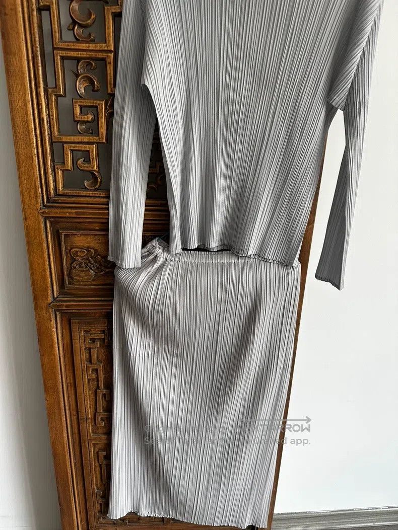 Issey Miyake Issey Miyake size:3 Gray Midi Skirt Size 31" - 4 Thumbnail