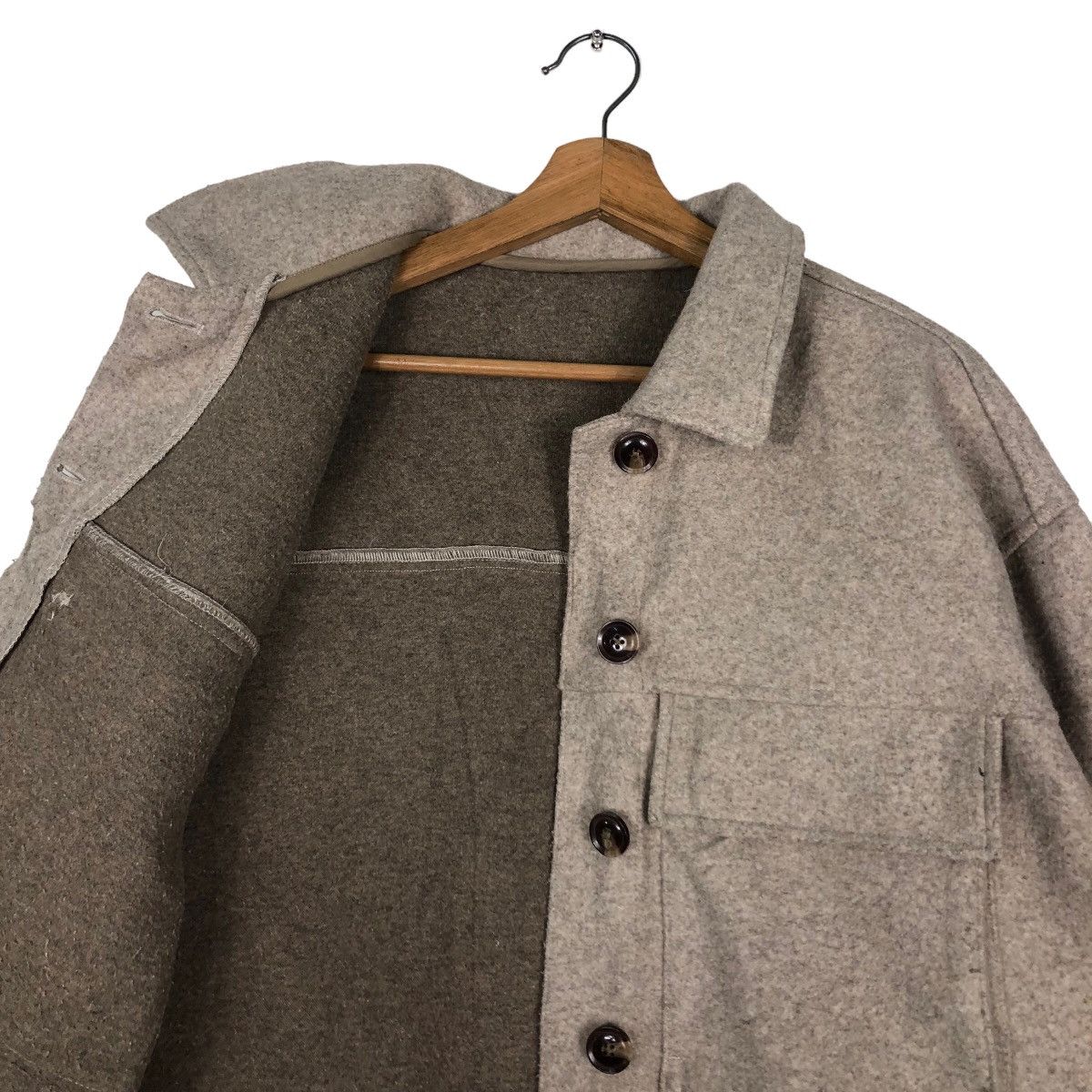 Japanese Brand 🔥Cropped Wool Biker Jacket Big Pocket Issey Miyake Size US M / EU 48-50 / 2 - 12 Thumbnail