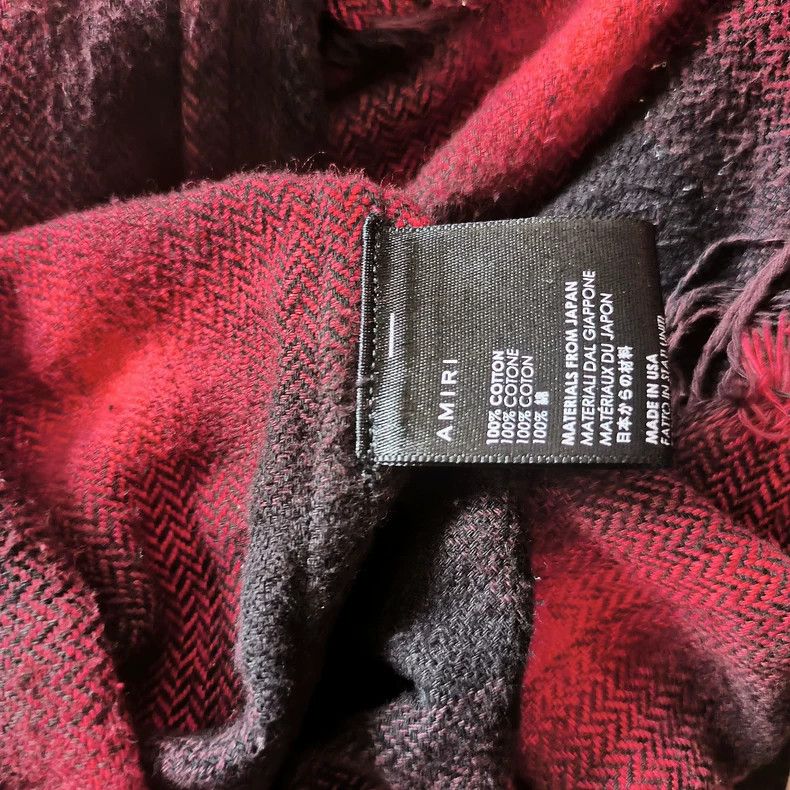 Amiri Amiri Flannel Black and Red Plaid Fringed Shirt Size US M / EU 48-50 / 2 - 3 Thumbnail
