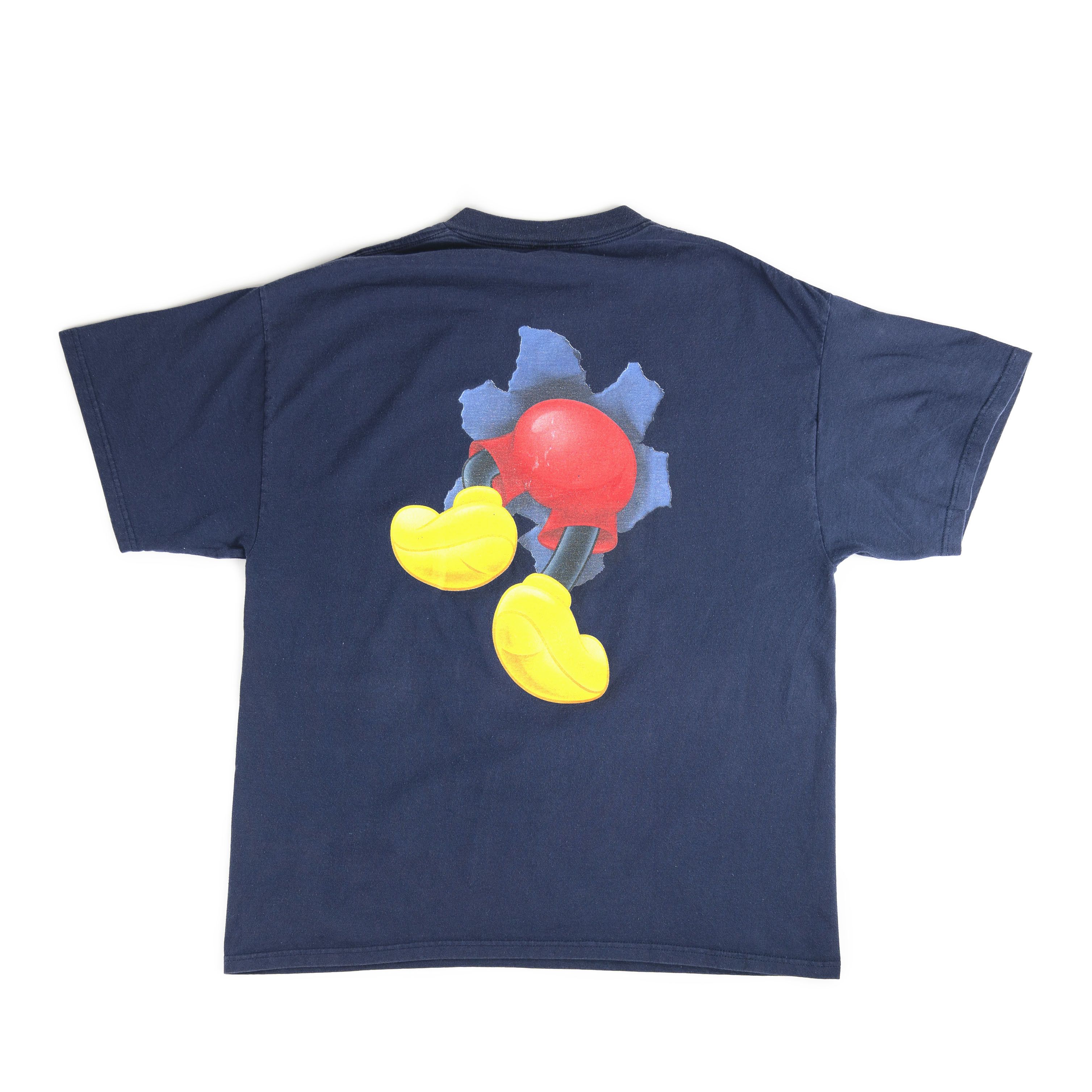 Disney Vintage 1990's Disney Mickey Mouse Double Sided Tee Shirt Size US L / EU 52-54 / 3 - 2 Thumbnail