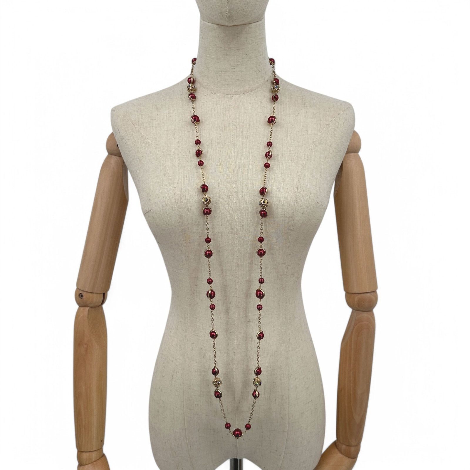 Coldwater Creek Coldwater Creek Long Rope Chain Necklace Red Faux Pearl Size ONE SIZE - 8 Thumbnail