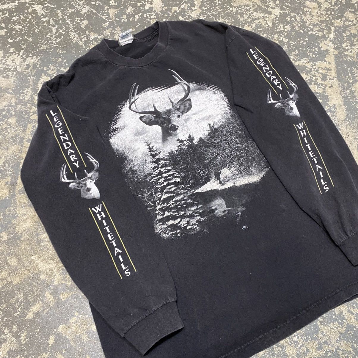 Japanese Brand × Vintage Vintage Deer Outdoor Black Long Sleeve Tshirt Size US XL / EU 56 / 4 - 7 Thumbnail