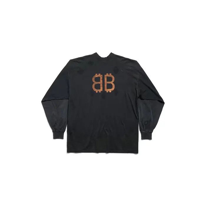 Balenciaga o1w1db10226 Paris Moon Double Front Long Sleeve T-Shirt Size US XXL / EU 58 / 5 - 2 Thumbnail