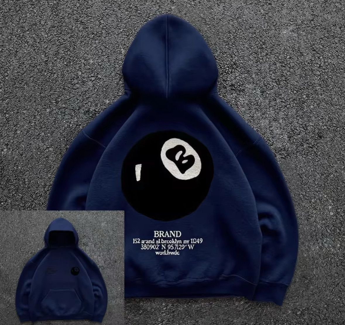 Other Fashion Punk Goth Grunge Retro 8-ball Graphic Hoodies Size US L / EU 52-54 / 3 - 1 Thumbnail