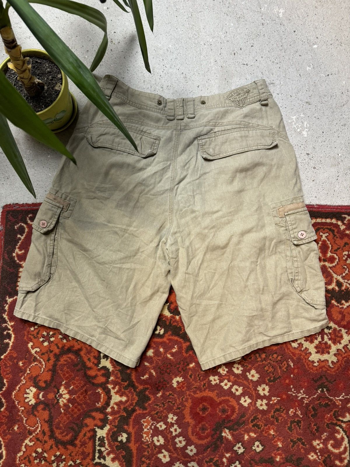 Quiksilver × Vintage Vintage Y2K Quiksilver Baggy Linen Gargo Surf Style Shorts Size US 34 / EU 50 - 11 Thumbnail
