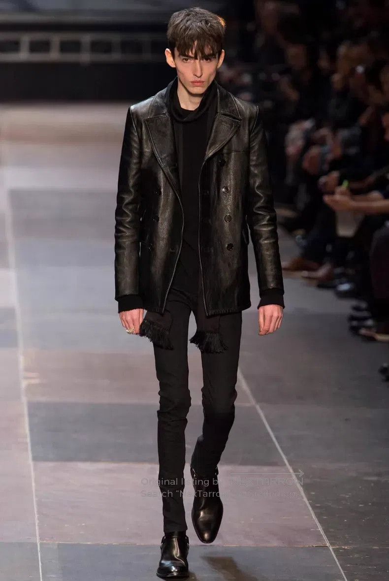 Saint Laurent Paris Saint Laurent Paris Calf Leather Notched Lapel Double Brea Size US M / EU 48-50 / 2 - 8 Thumbnail