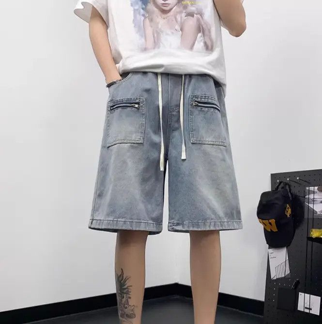 Japanese Brand Loose straight zippered pocket denim shorts Size US 30 / EU 46 - 1 Thumbnail