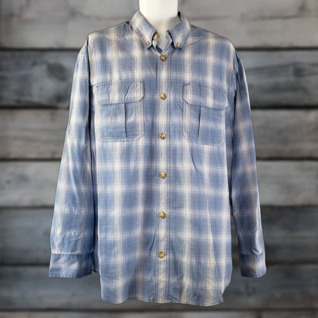 Vintage Duluth Mens Shirt L Blue Plaid Long Sleeve Button Front Nylon Blend Casual Regular Size Large Size US L / EU 52-54 / 3 - 1 Thumbnail