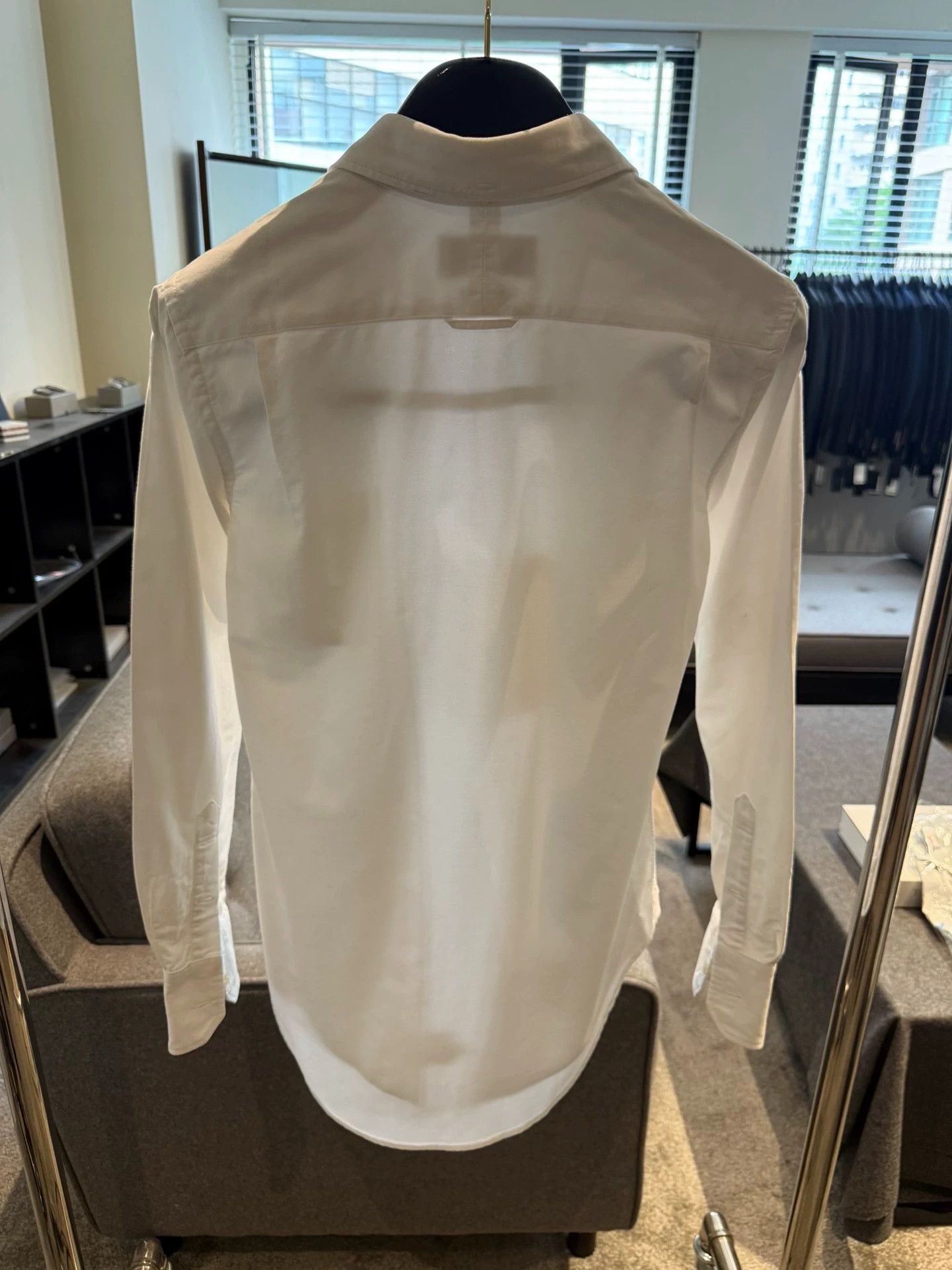 Thom Browne TB Women's Classic Tri-Color Placket White Oxford Shirt 40 Size S / US 4 / IT 40 - 2 Thumbnail