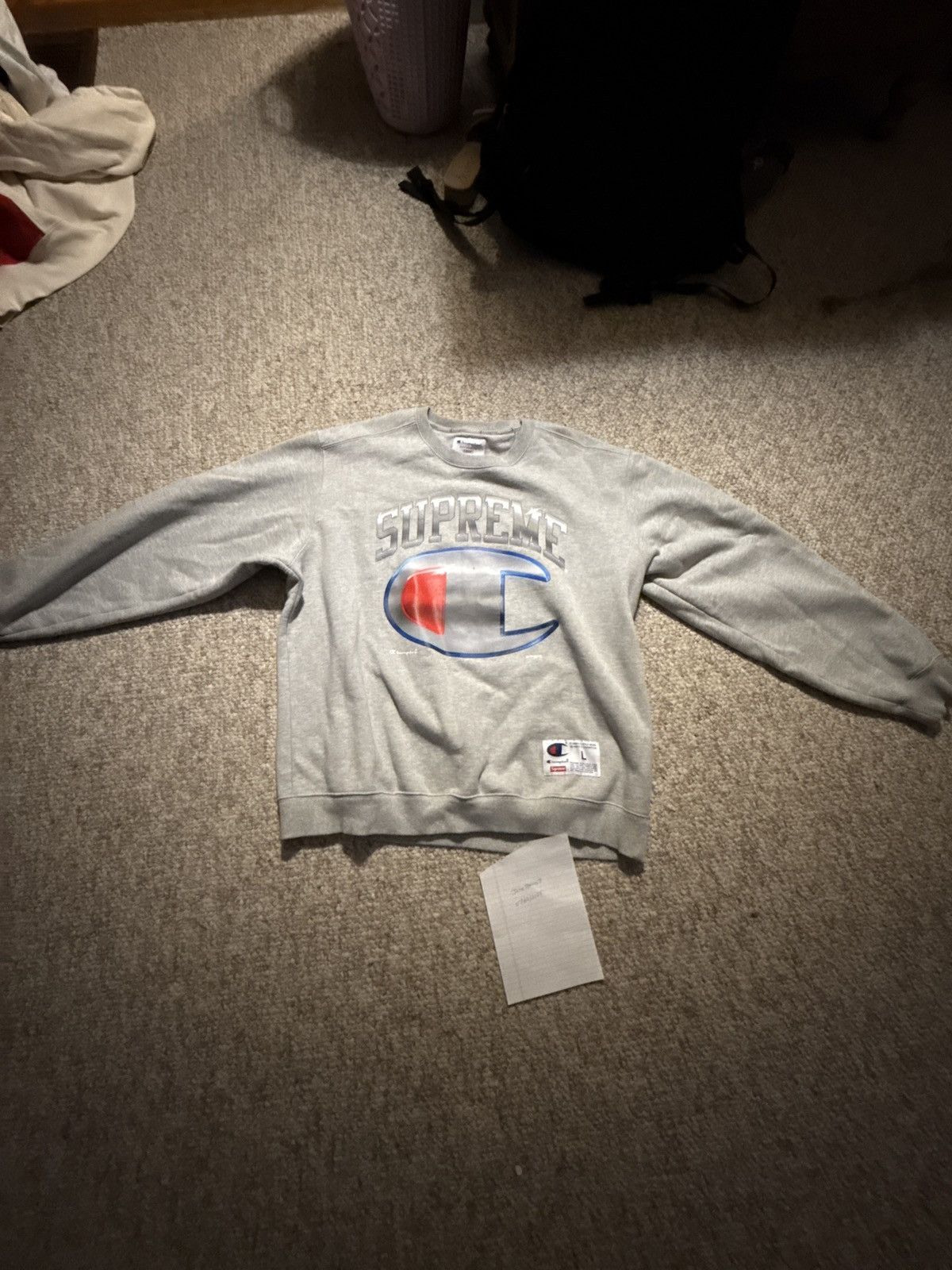 Champion × Supreme Supreme Champion Chrome Crewneck Size US L / EU 52-54 / 3 - 2 Thumbnail