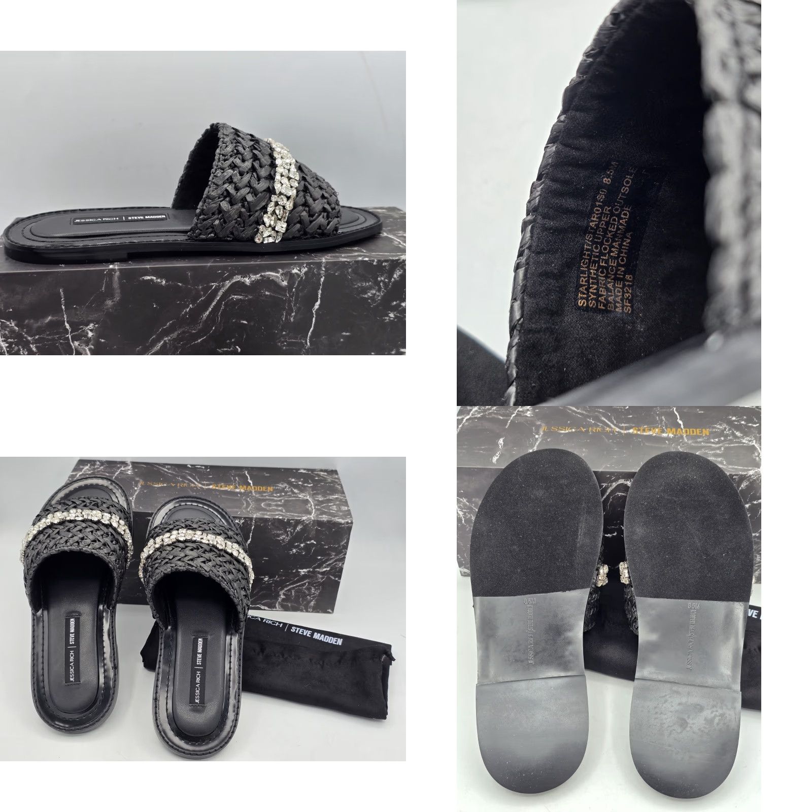 Steve Madden Steve Madden Jessica Rich x Steve Madden Womens Starlight Sandals Black Raffia 8.5 NWT Sandal Casual Flat Open Toe Womens Black Raffia 8.5 NWT Size US 9 / IT 39 - 8 Thumbnail
