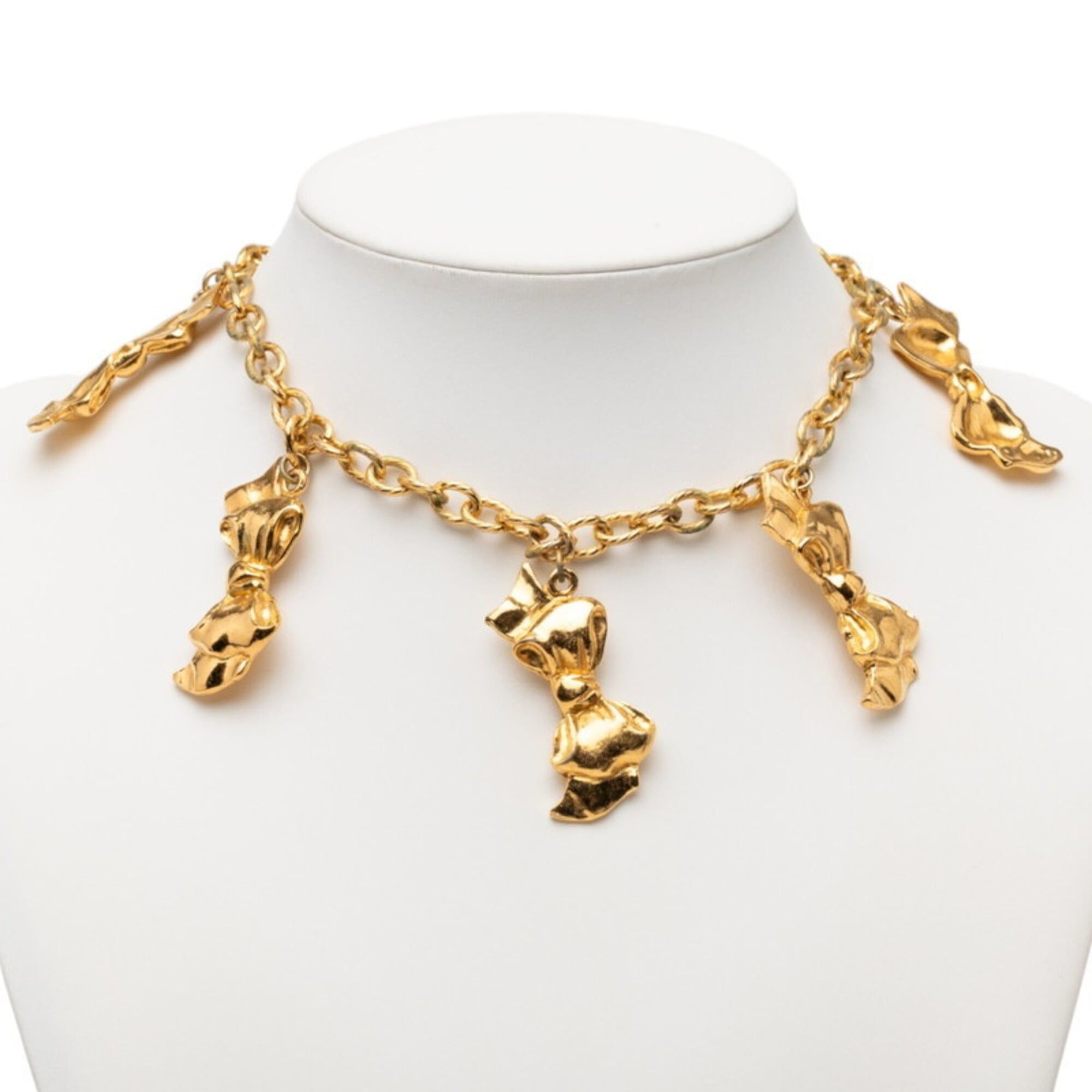 Chanel Chanel Vintage Ribbon Chain Pendant Necklace, Gold Plated, Women's. Size ONE SIZE - 1 Thumbnail