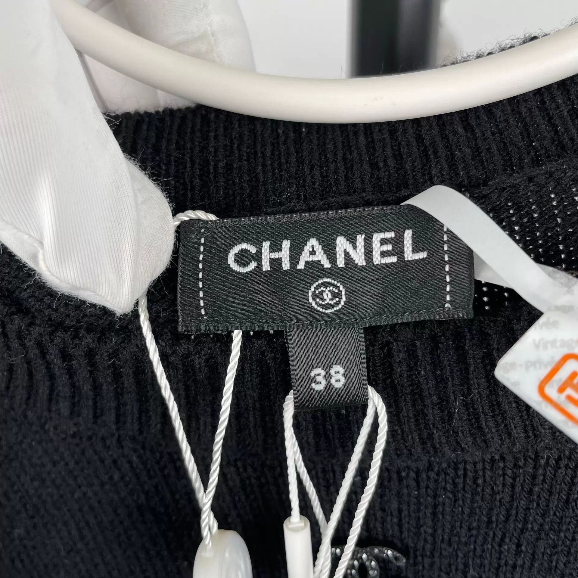 Chanel CHANEL 25B Cashmere Knit Black & Pink Arm Logo 38 Size S / US 4 / IT 40 - 5 Thumbnail