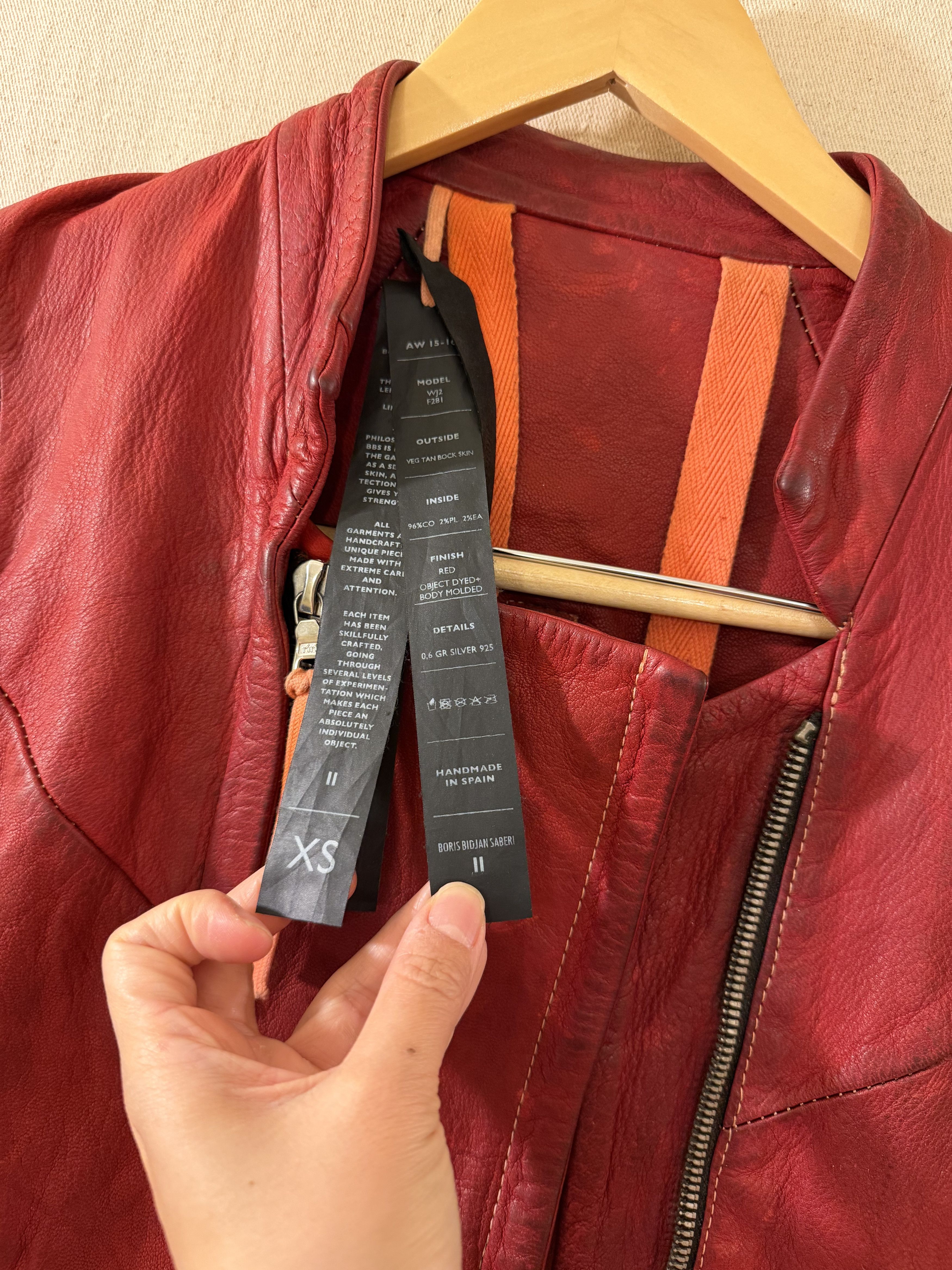 Boris Bidjan Saberi WJ2 Horse Leather Object Dyed Leather Jacket XS Size XS / US 0-2 / IT 36-38 - 3 Thumbnail