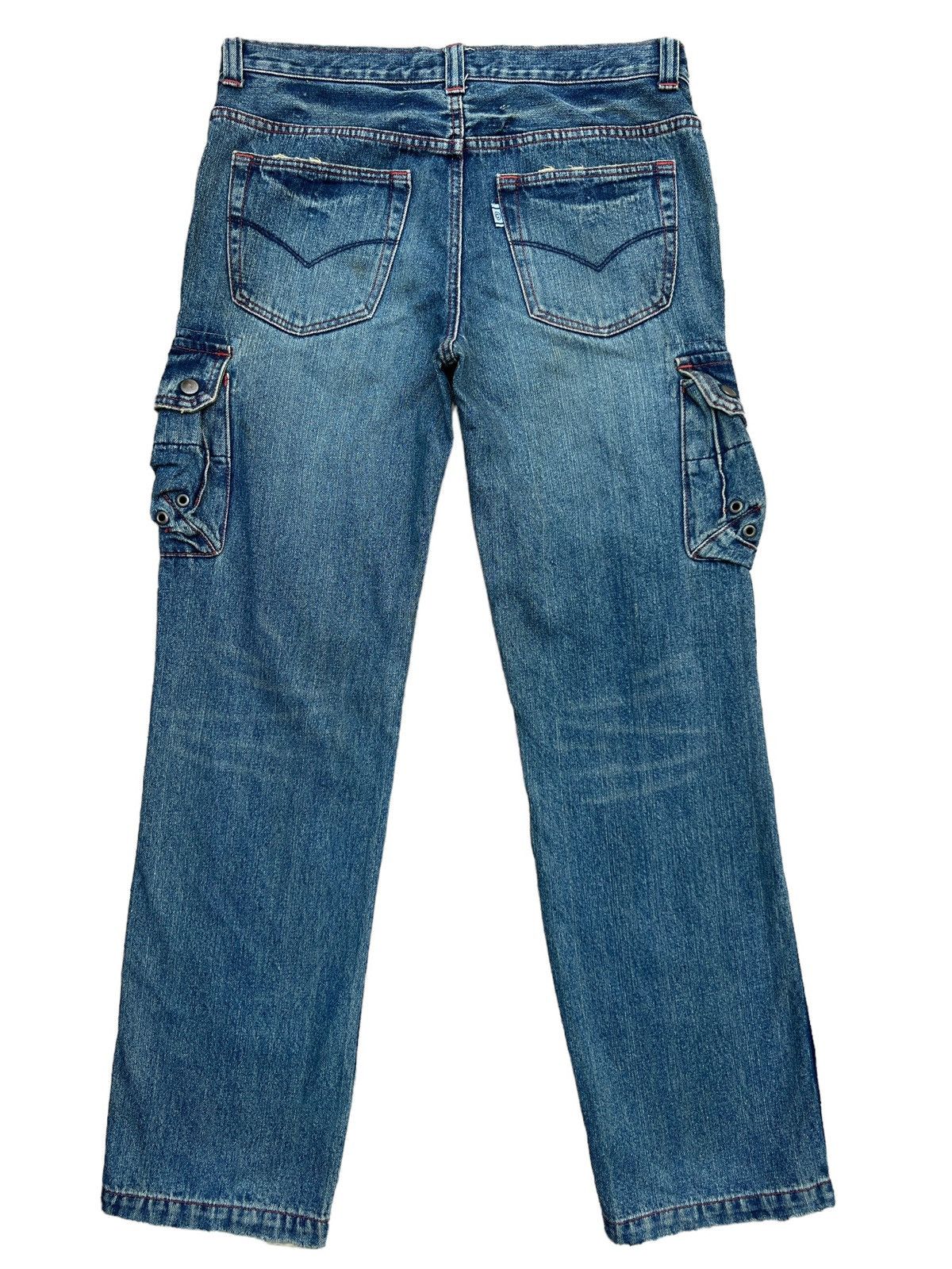 Japanese Brand Cube Sugar Multipocket Parachute Baggy Denim Jeans 33x31 Size US 33 - 3 Thumbnail