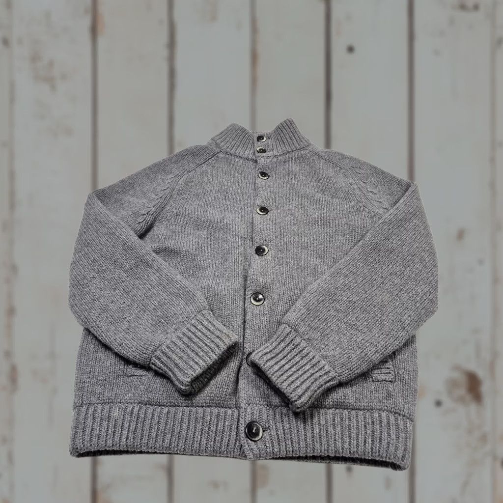 Herno Herno Jacket Mens 54 Gray Wool Knit Bomber Button Front Resort Italy Lined Size US L / EU 52-54 / 3 - 1 Thumbnail