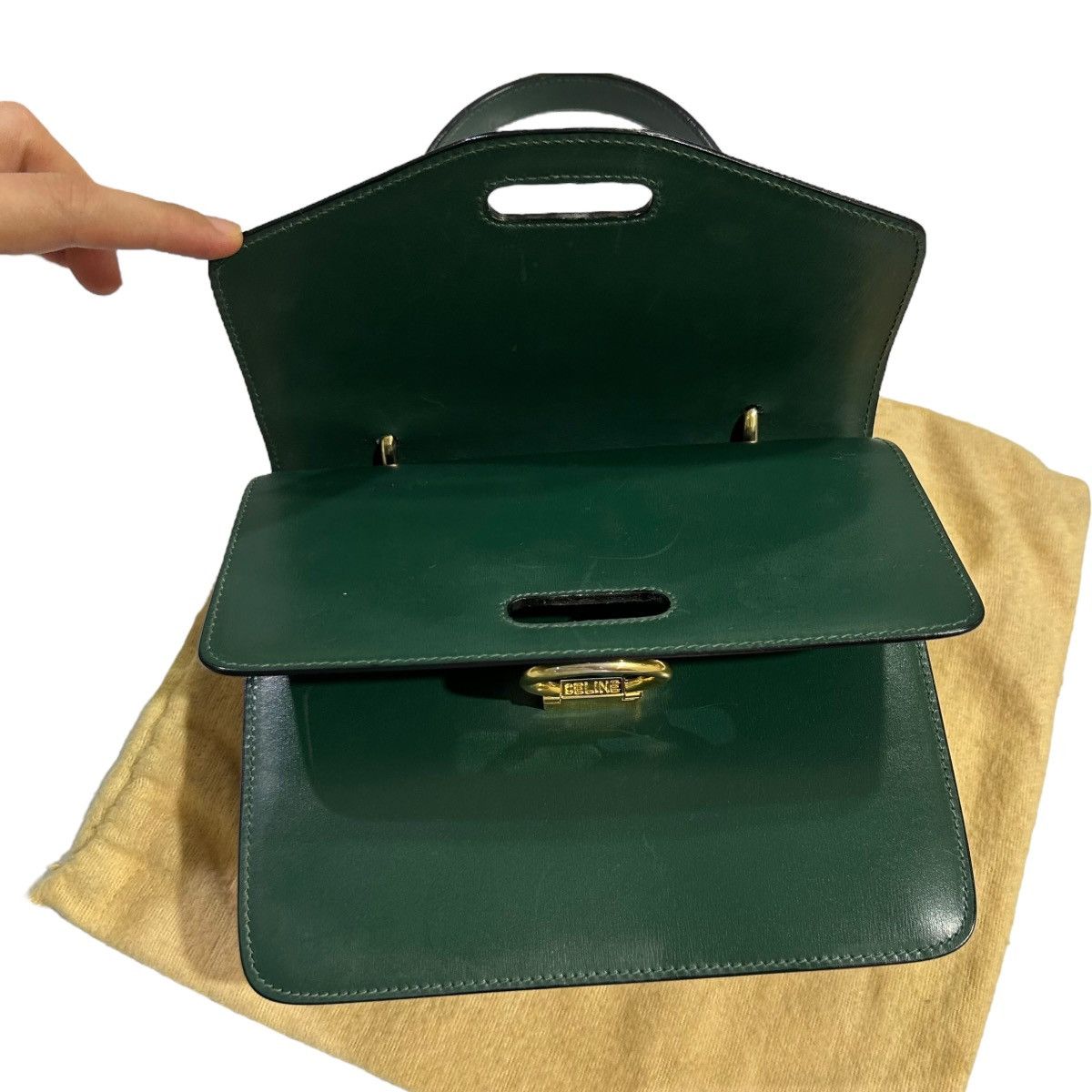 Celine × Vintage 🔥RARE🔥Authentic Celine Vintage Double Flap Bag Size ONE SIZE - 7 Thumbnail