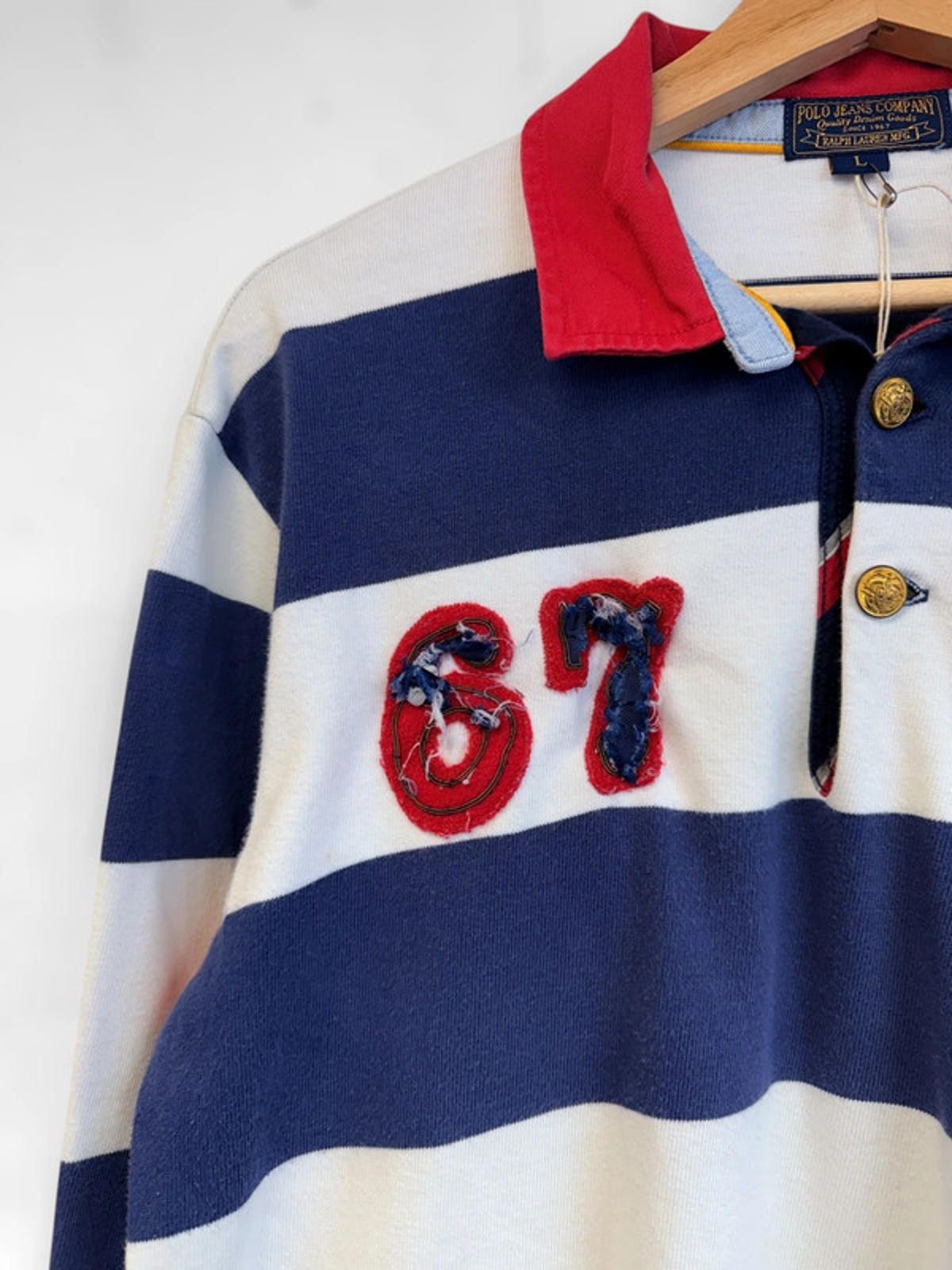 Polo Ralph Lauren Ralph Lauren Polo Rugby Shirt Large Vintage Size US L / EU 52-54 / 3 - 3 Thumbnail