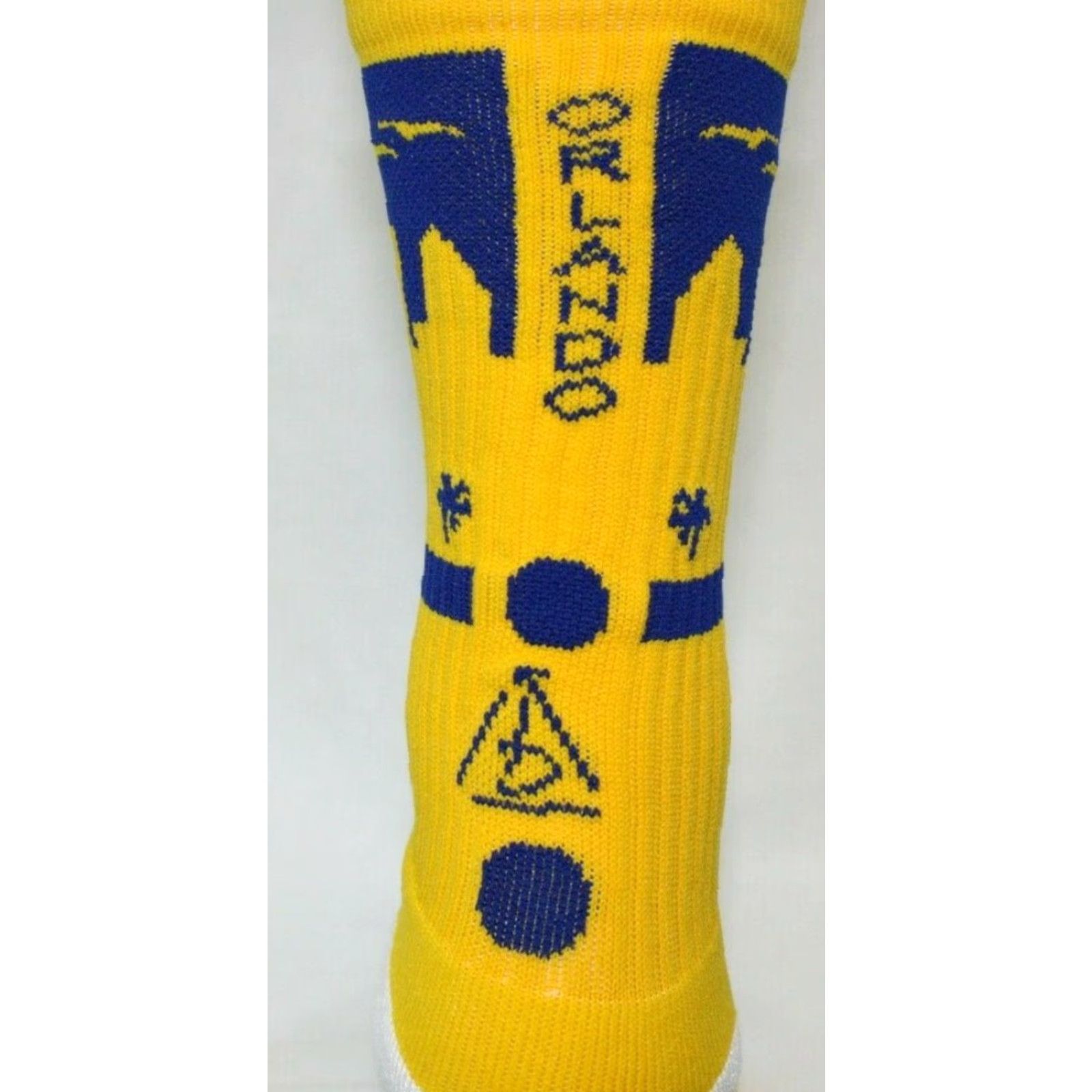 Vintage Rep It City Mens Basketball Socks ORLANDO Yellow Purple CoolMax M/L Socks Size ONE SIZE - 2 Thumbnail