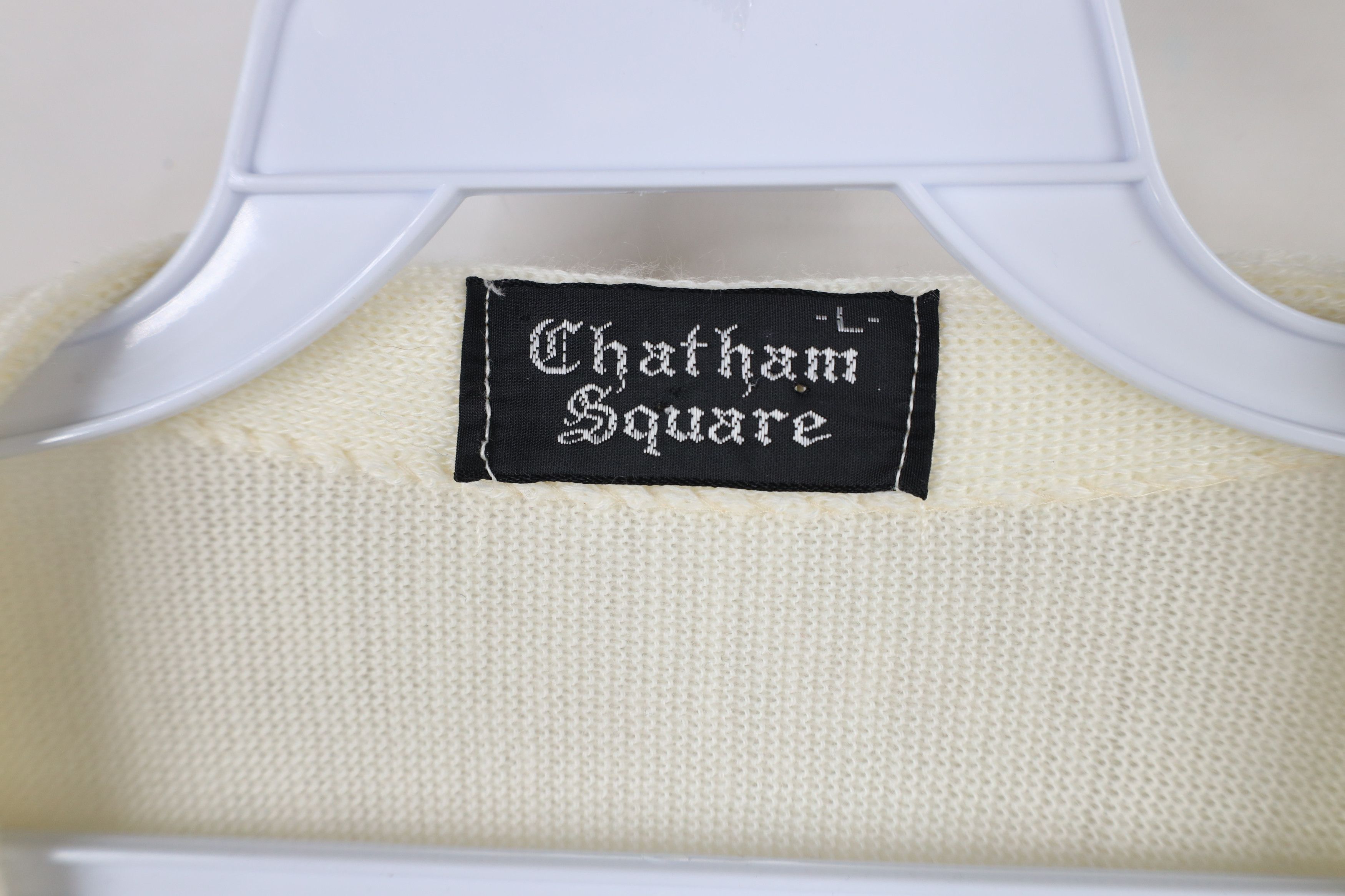Vintage Vintage 70s Streetwear Knit Cardigan Sweater Cream USA Size US L / EU 52-54 / 3 - 5 Thumbnail