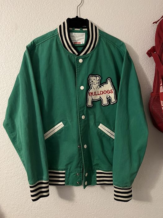 Supreme bulldog hot sale varsity jacket