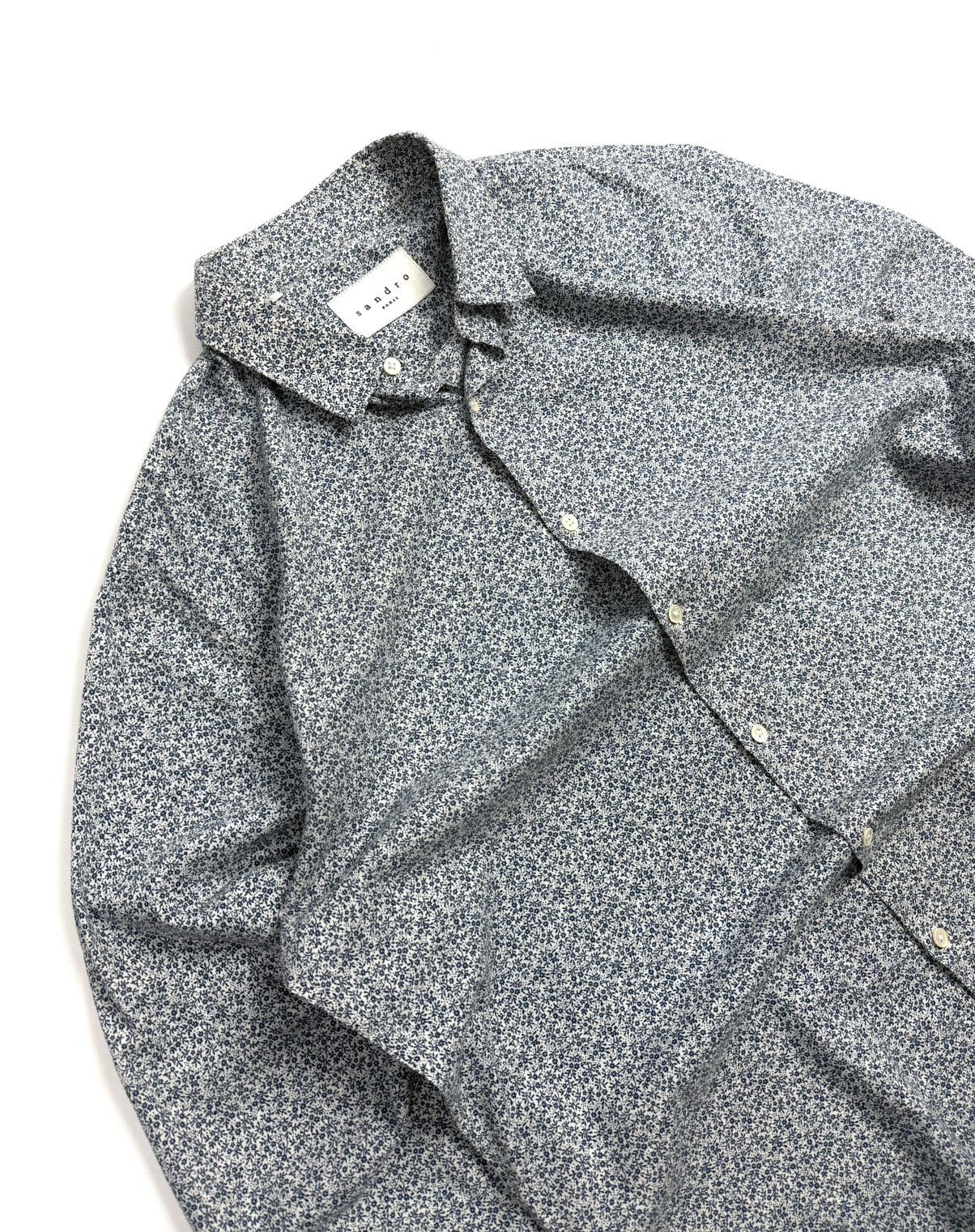 Sandro Rare Sandro Paris Luxury Cotton Button-Up Shirt Floral Print Size US L / EU 52-54 / 3 - 9 Thumbnail