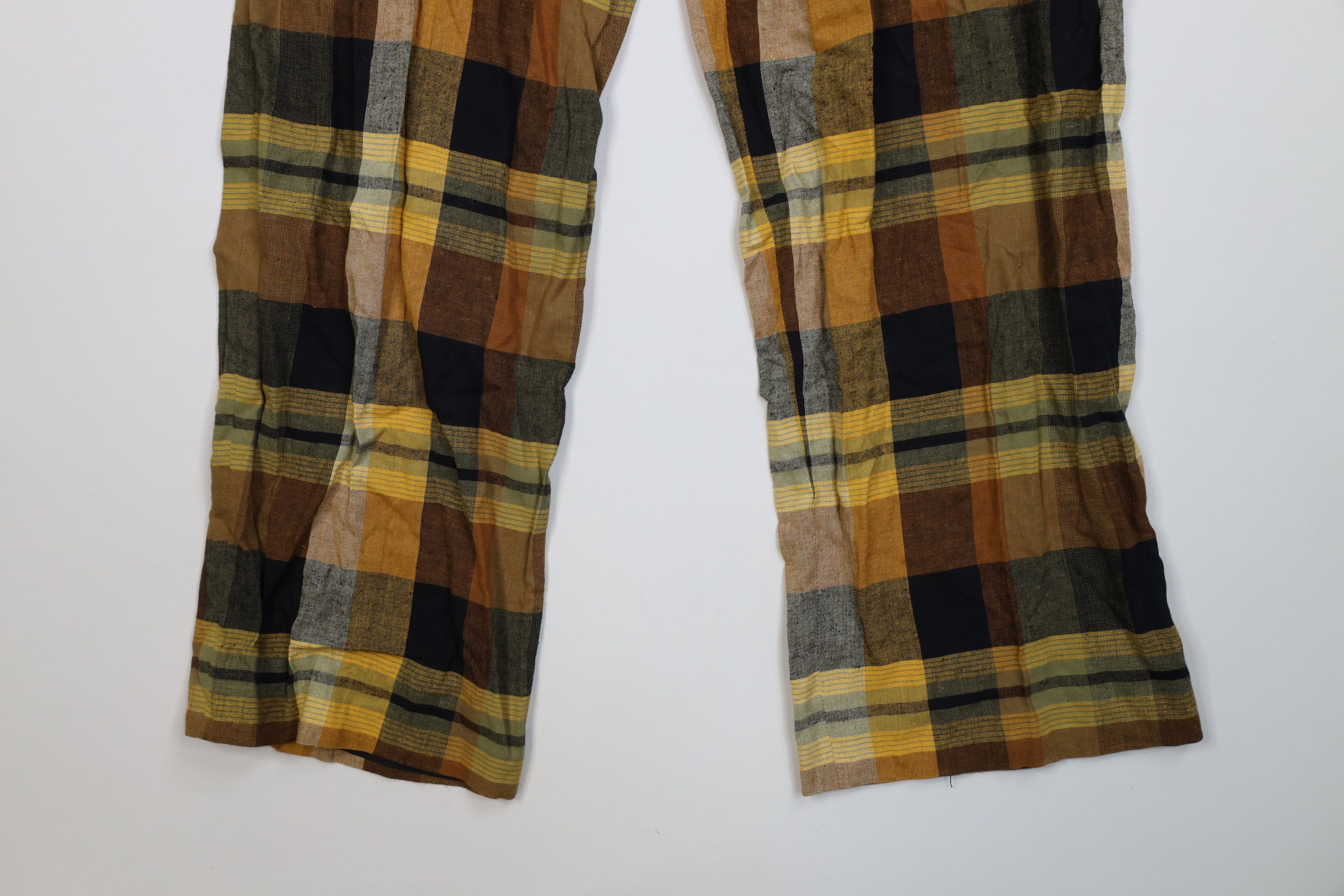 Vintage Vintage 70s Linen Blend Wide Leg Bell Bottoms Pants Plaid Size 26" / US 2 / IT 38 - 15 Thumbnail