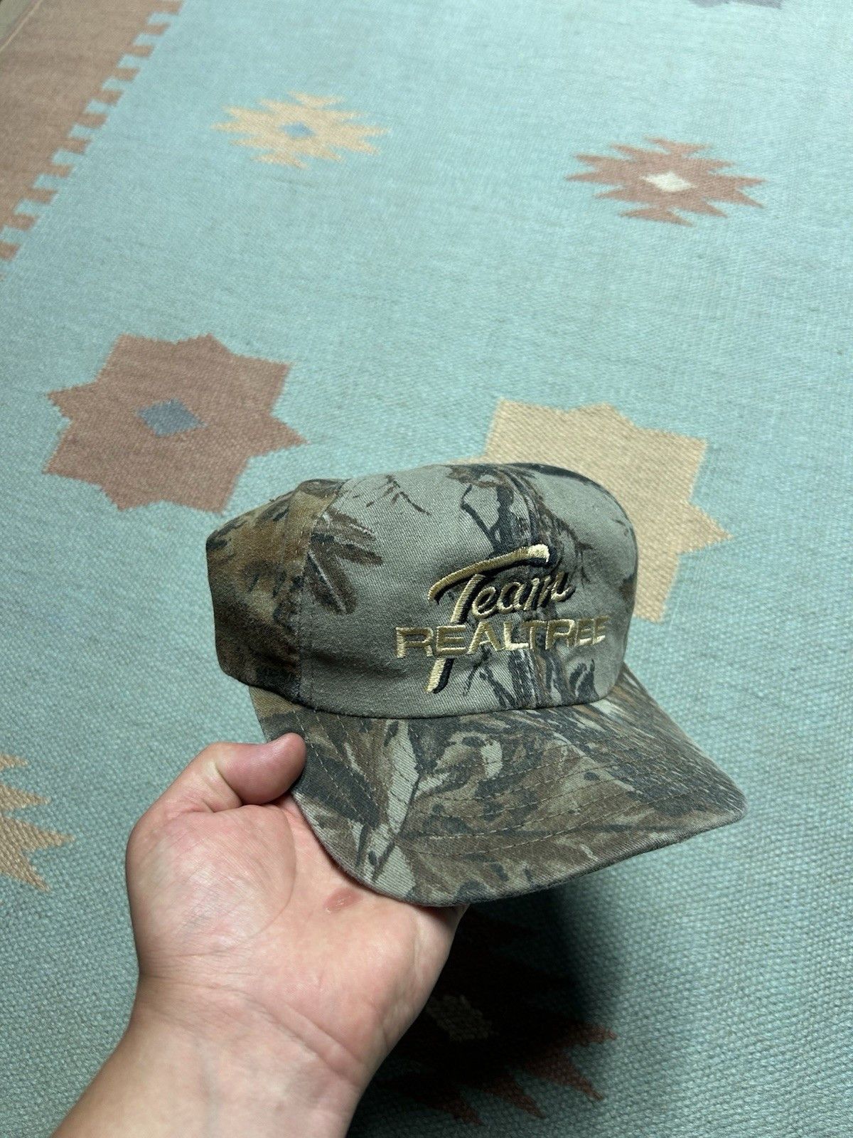 Vintage VTG 80s SnapBack hat camo team realtree camouflage made USA Size ONE SIZE - 1 Thumbnail
