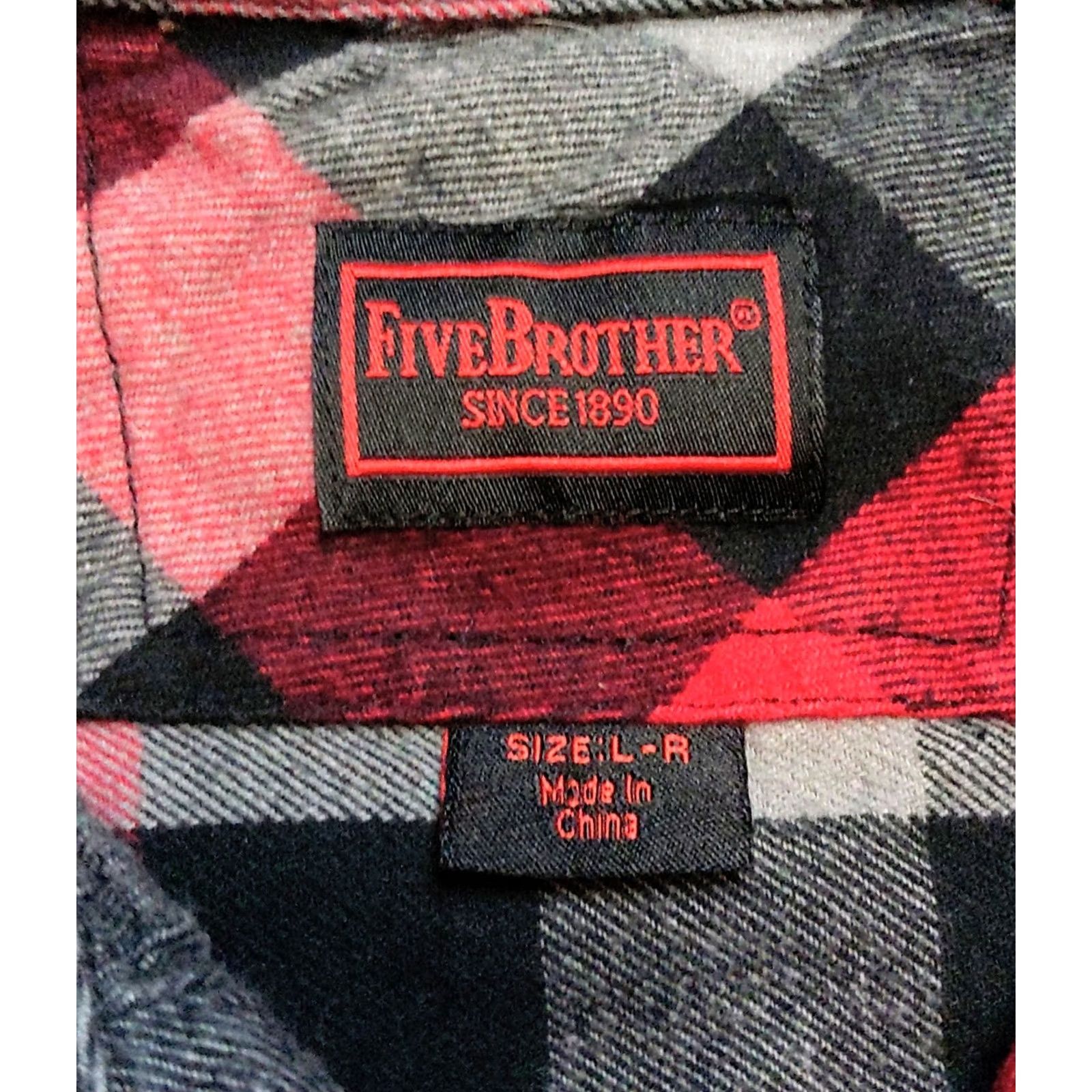 Vintage Five Brother Heavy Weight Deluxe Flannel Shirt Mens L Red Black Plaid Button-Up Shirt Long Sleeve Size US L / EU 52-54 / 3 - 5 Thumbnail