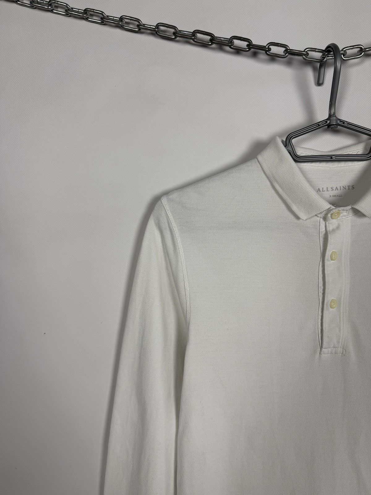 Allsaints Allsaints Reform Long Sleeve Polo Shirt White Cotton Size XS Size US XS / EU 42 / 0 - 3 Thumbnail