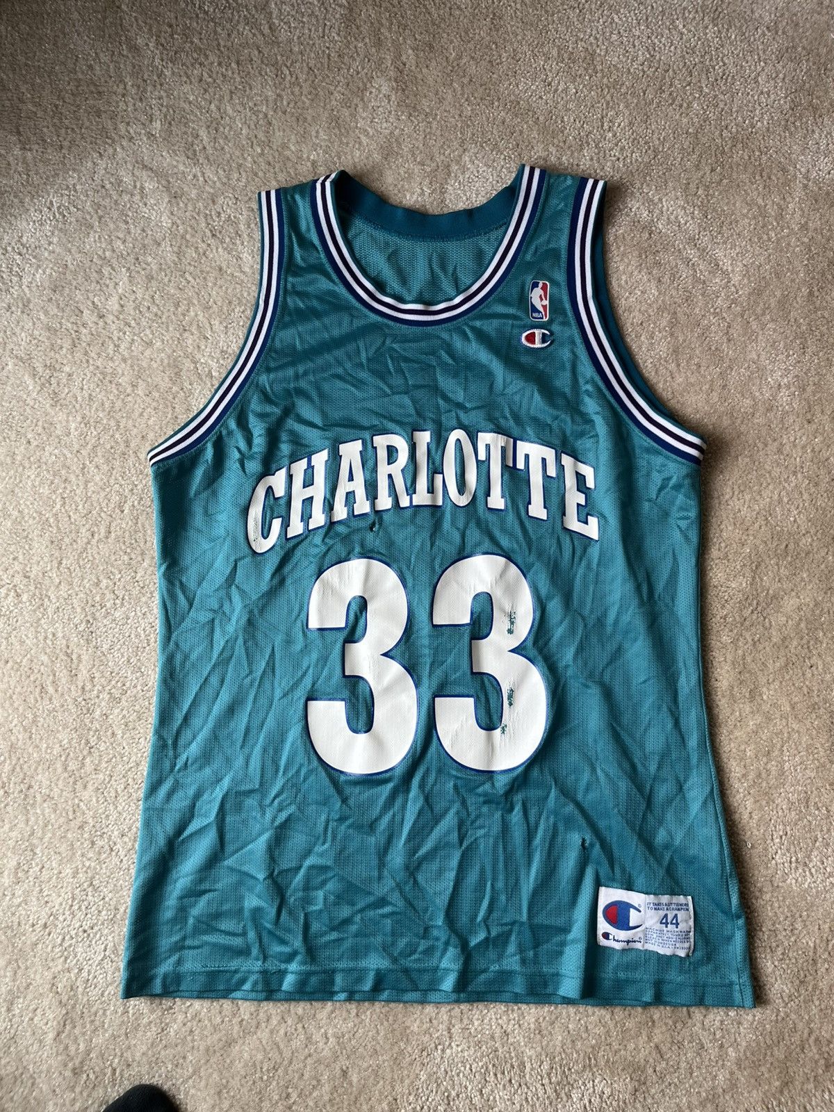 Champion × Vintage Vintage Alonzo Mourning jersey Charlotte Hornet Size US L / EU 52-54 / 3 - 1 Thumbnail