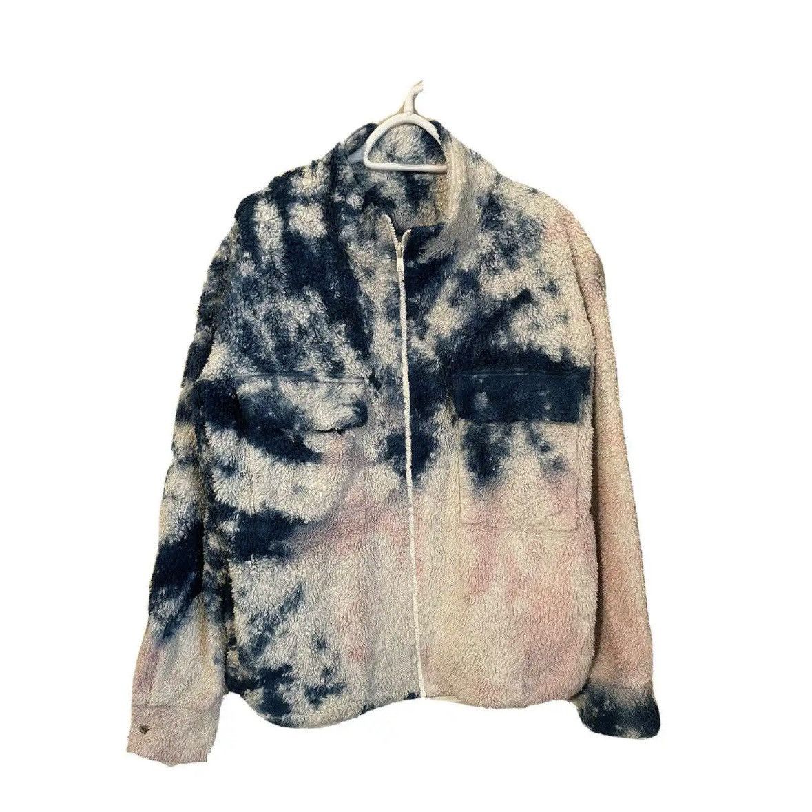 image of The Elder Statesman Tie Dye Sherpa Zip Fleece Very XL in Tie/Dye, Men's