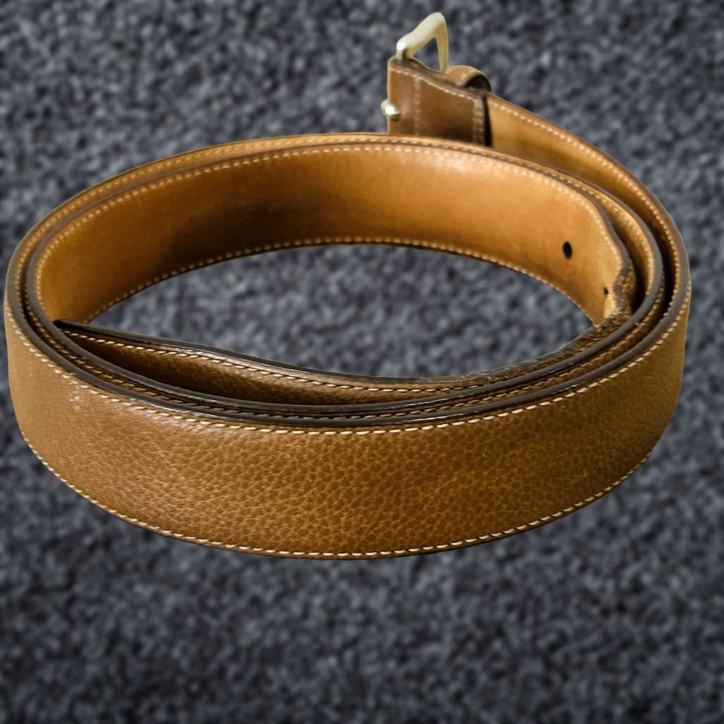 Coach Coach British Tan 7600 Glove Tanned Cowhide Brass Belt  display picture 2