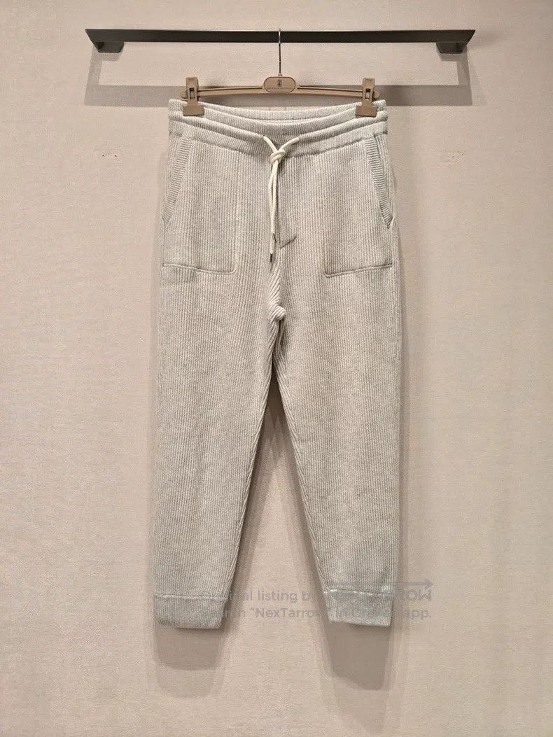 Brunello Cucinelli Brunello Cucinelli size L Cashmere knitted jogging pants Size US 31 - 1 Thumbnail