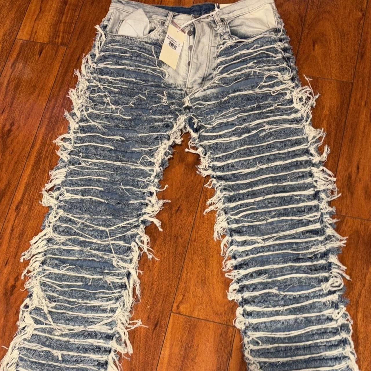 MNML MNML Allover Frayed Denim Jeans Pants Size US 32 / EU 48 - 2 Thumbnail