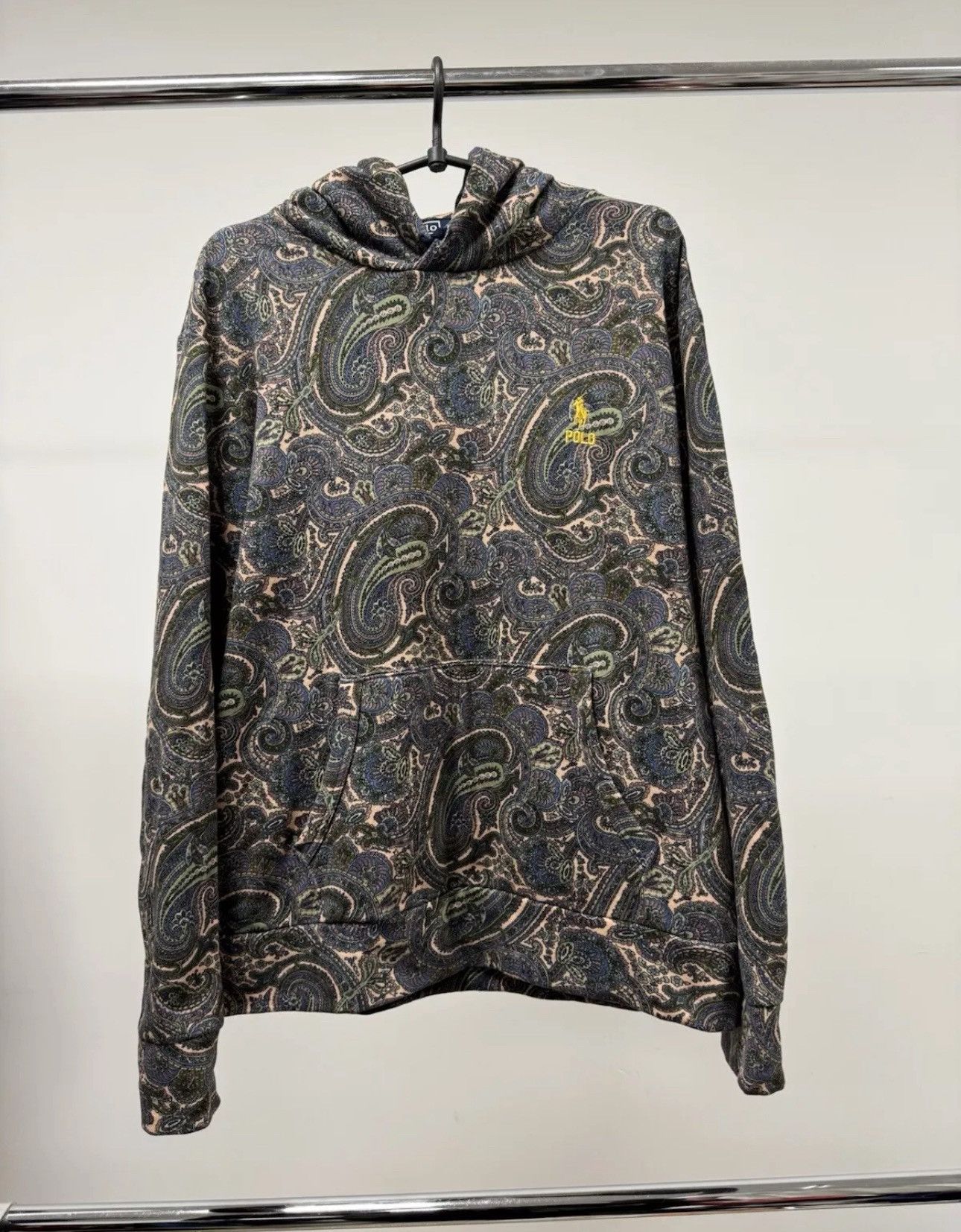 Polo Ralph Lauren Paisley Print Hoodie Fleece Men's M Size