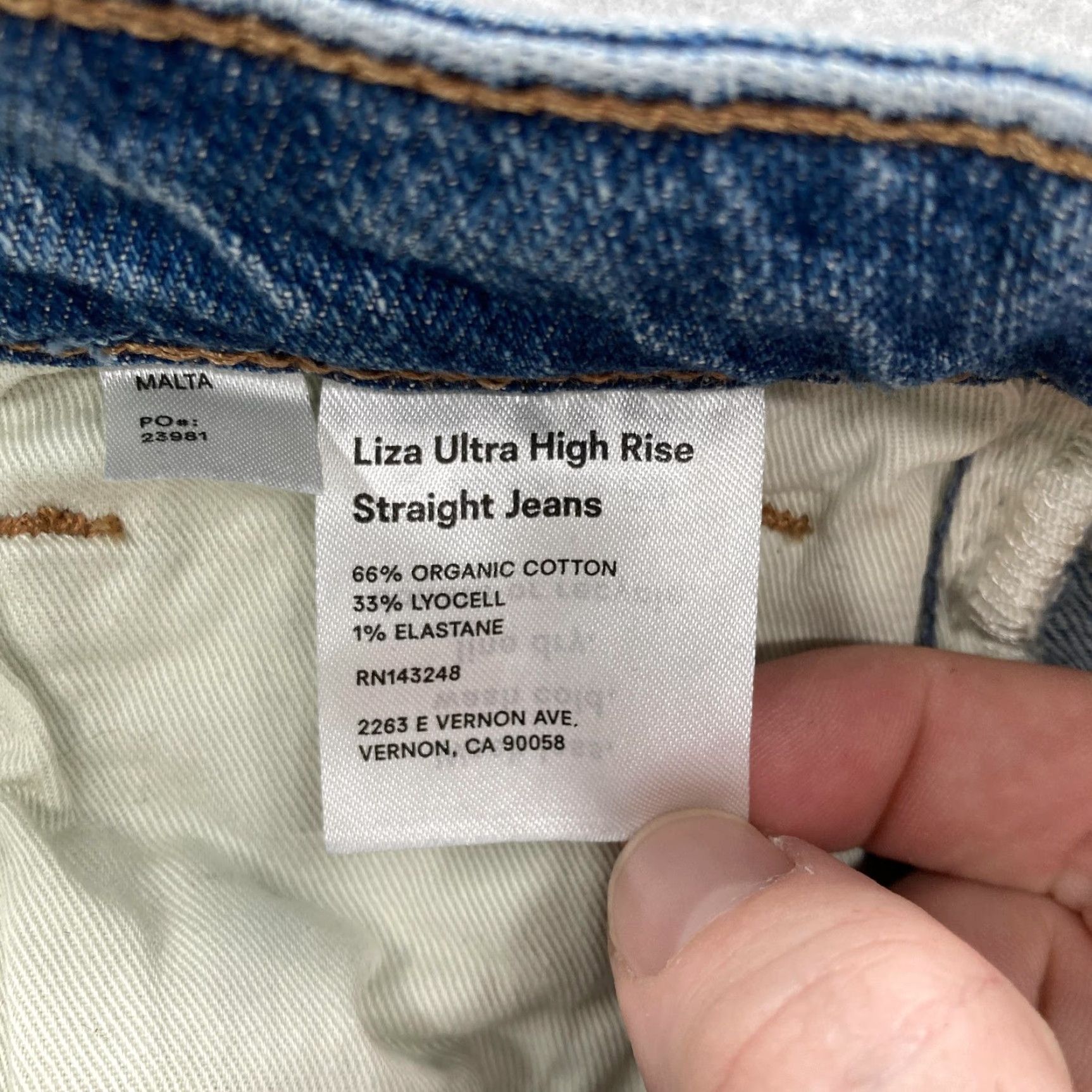 Reformation VINTAGE Reformation Jeans Womens 28 Blue Liza Ultra High Rise Straight Organic Denim Size 28" / US 6 / IT 42 - 6 Thumbnail