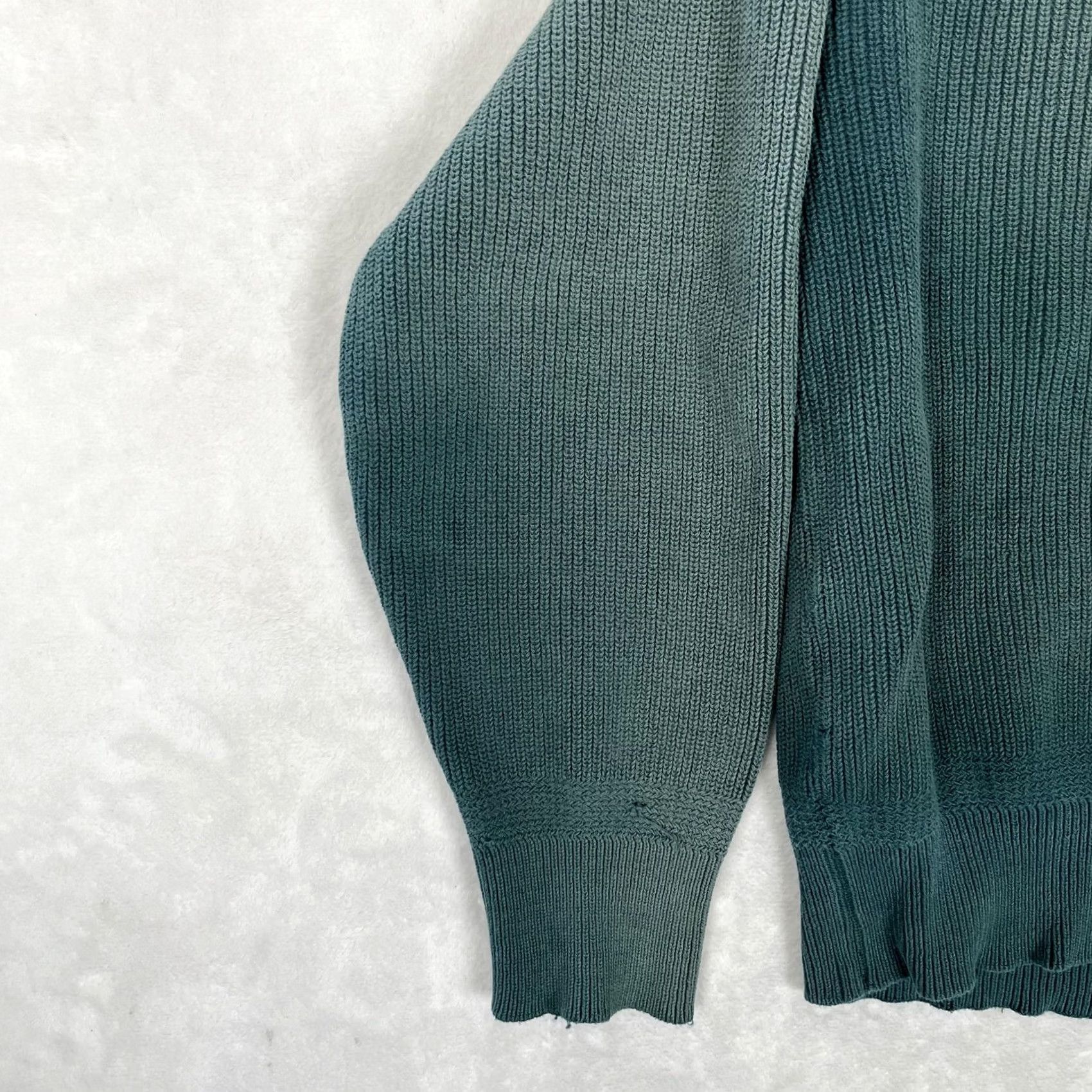 Vintage VINTAGE L.L. Bean Sweater Womens M Green Mock Neck Henley Cotton Knit Made USA Size M / US 6-8 / IT 42-44 - 2 Thumbnail
