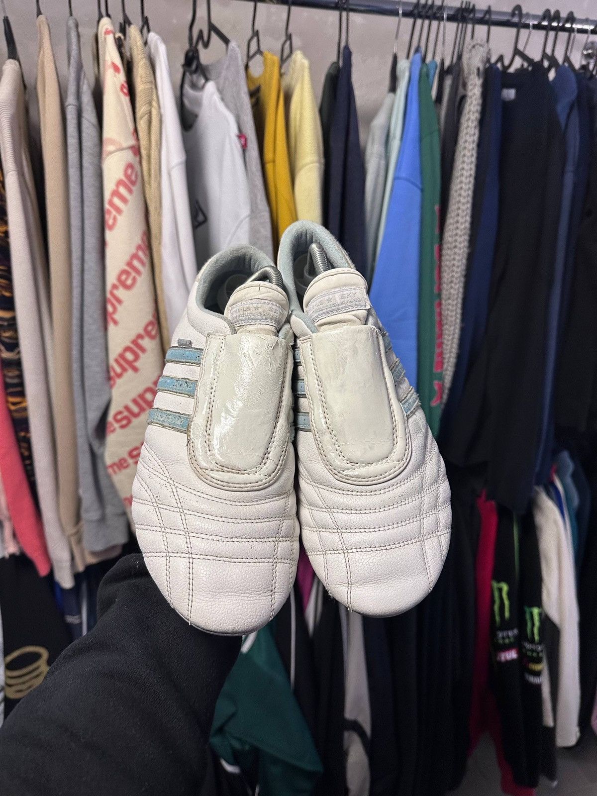 Adidas Vintage 90s Adidas Y-3 Style Leather Slip-on Sneakers US 12 Size US 12 / EU 45 - 3 Thumbnail
