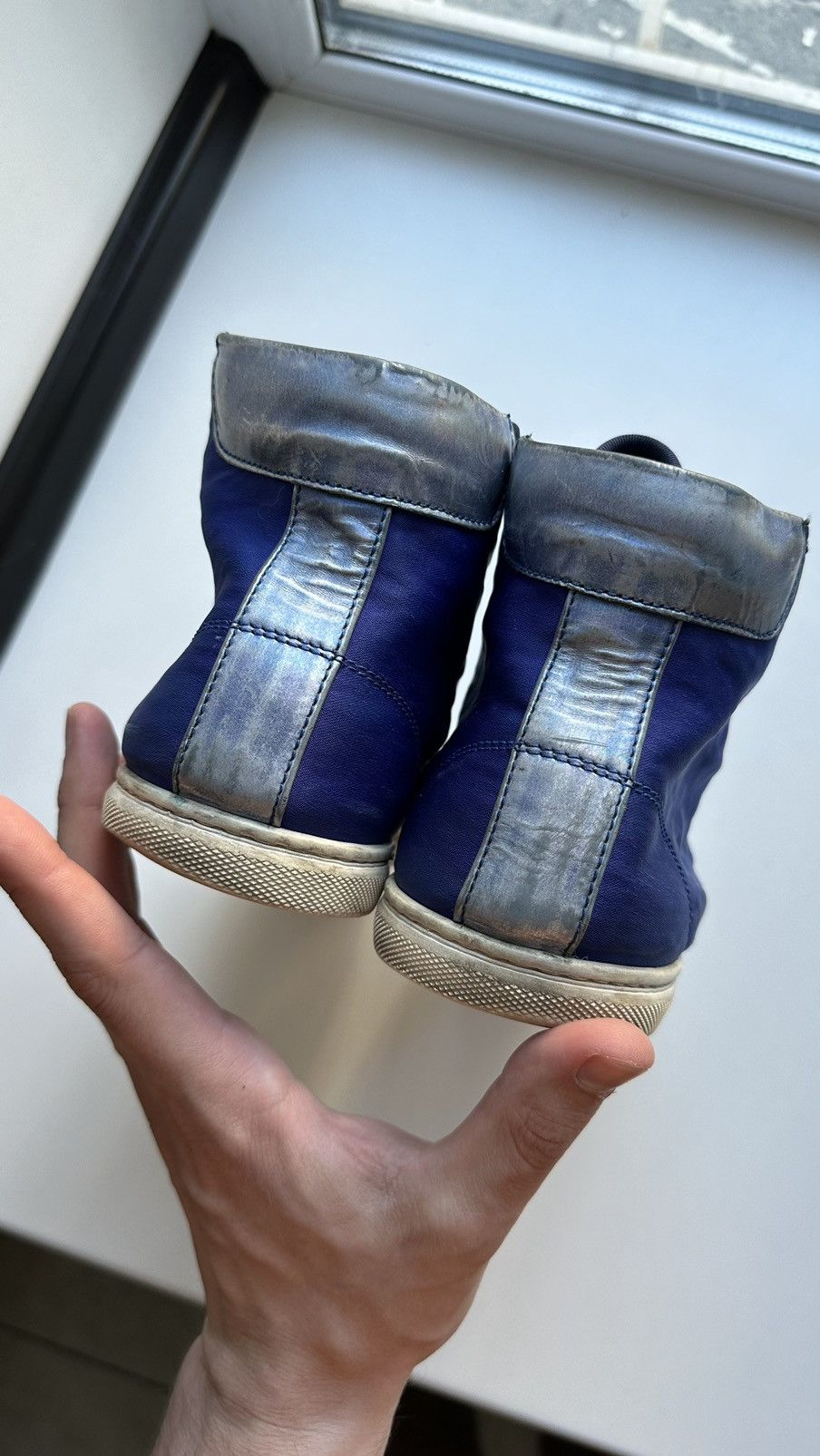 Lanvin Lanvin Nylon & Leather Blue High Top Sneakers Italy Size 41 Size US 8 / EU 41 - 9 Thumbnail