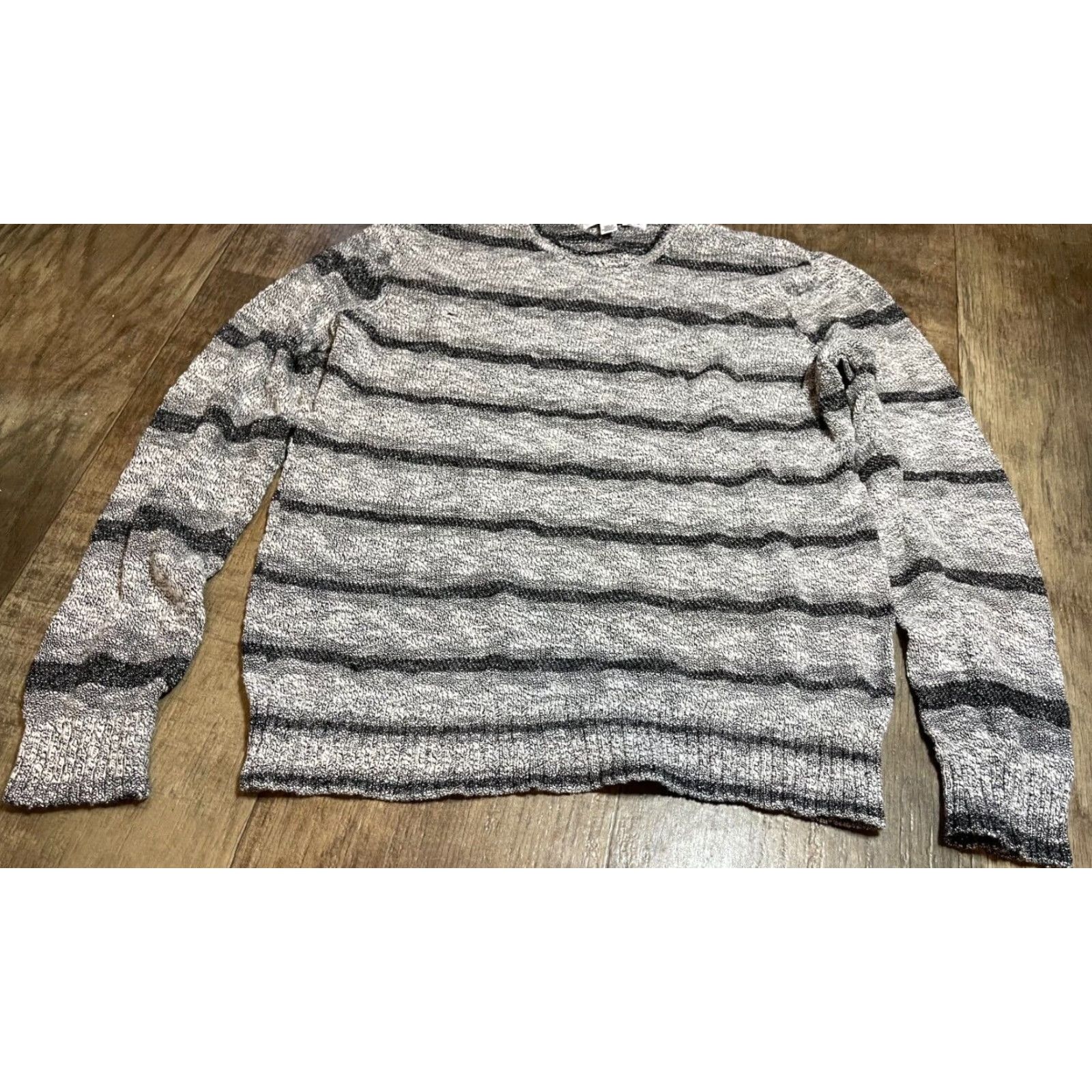 Calvin Klein Calvin Klein Sweater Mens M Gray Striped Long Sleeve Crew Neck Pullover Size US M / EU 48-50 / 2 - 2 Thumbnail