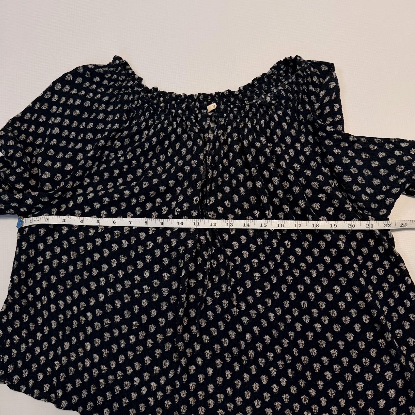 Faherty Faherty Blouse Womens Small Blue Floral Boho Long Sleeve Lightweight V-Neck Balloon Sleeve Shirt Ladies S Size S / US 4 / IT 40 - 7 Thumbnail