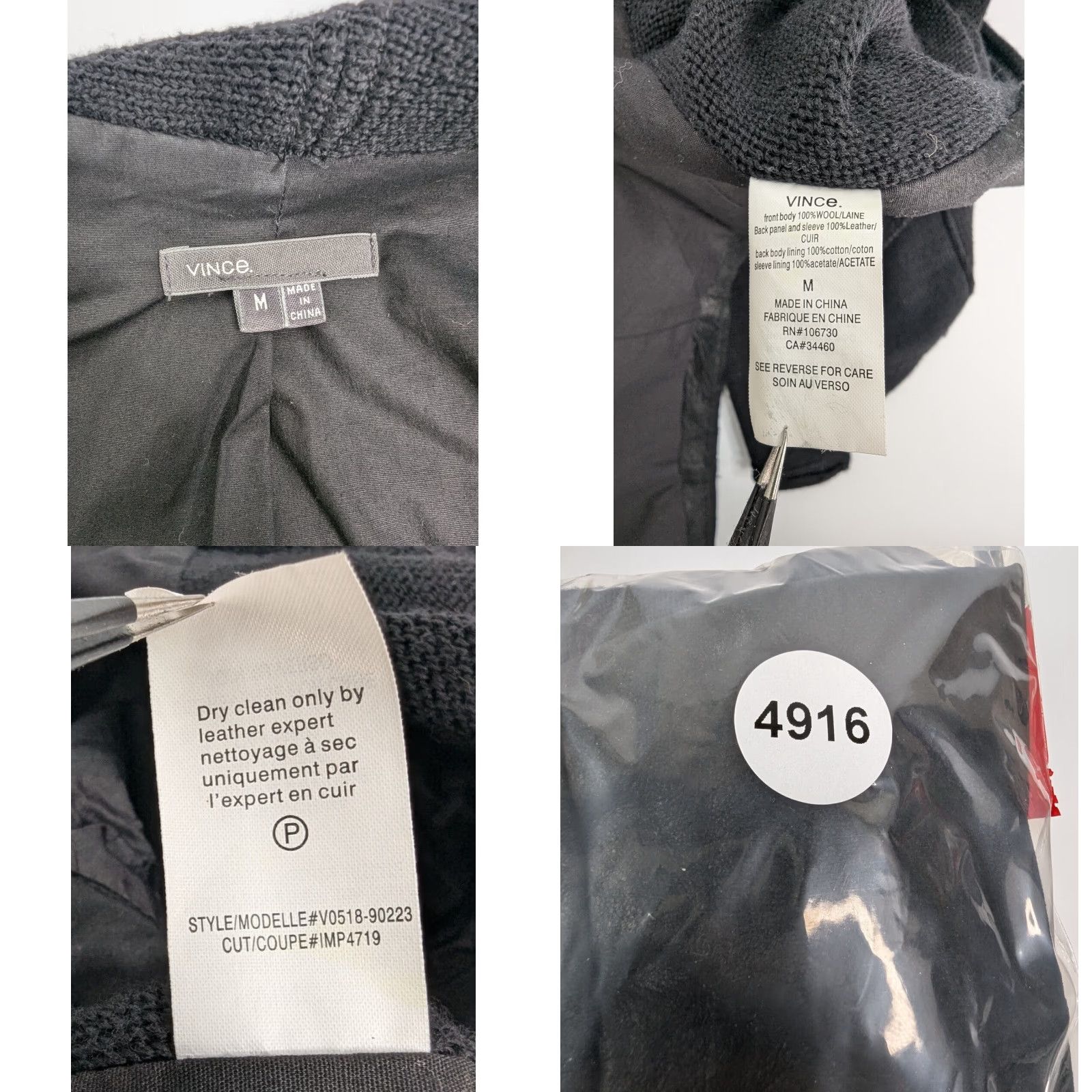 Vince Vince Wrap Suede Wool Drape Jacket Open Front Cardigan Black Womens Size Medium Size M / US 6-8 / IT 42-44 - 9 Thumbnail