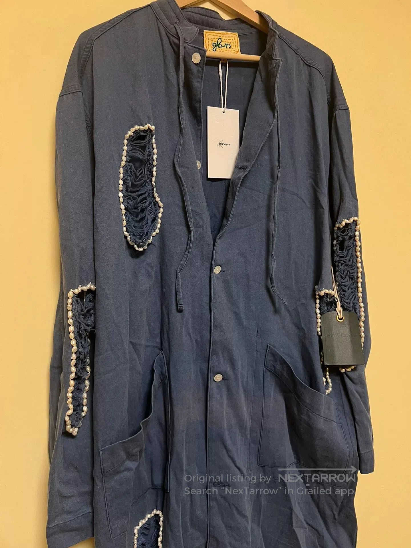 Other Long Shirt Coat with Pearl Details. Size L / US 10 / IT 46 - 2 Thumbnail