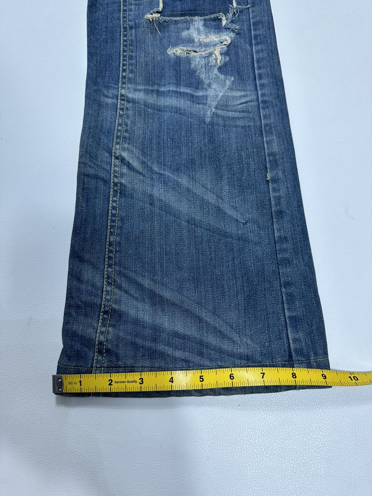 Japanese Brand 2#1 Flare Distressed Jeans Nice Split Back Pocket Size US 32 / EU 48 - 18 Thumbnail