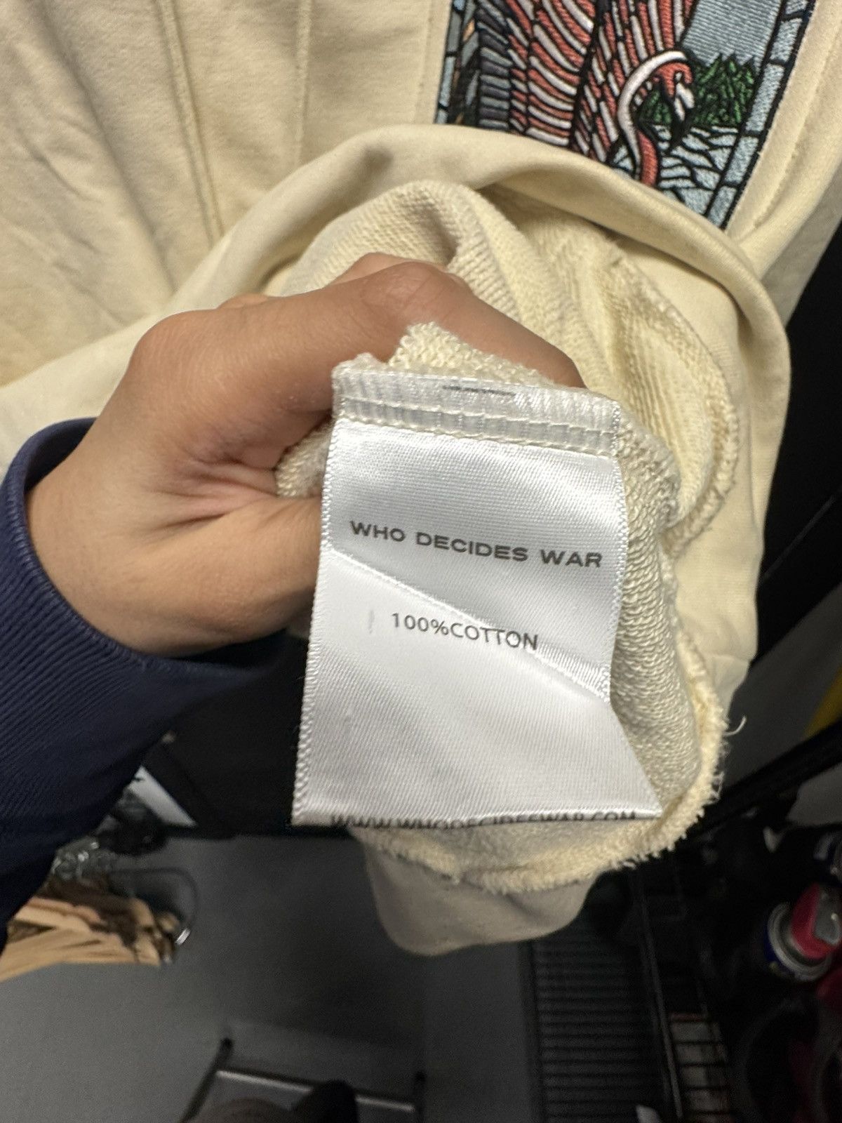 Who Decides War Who Decides War Flamingo Staff Hooded Sweatshirt Cream Size US XS / EU 42 / 0 - 4 Thumbnail