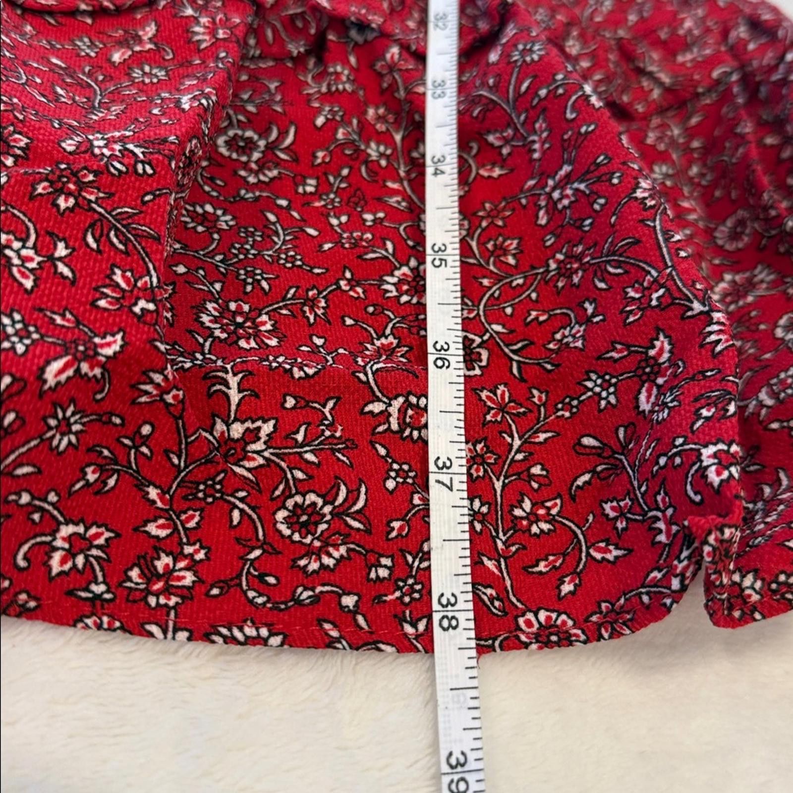 Other Max Studio Red Floral tiered maxi dress puffy sleeves SZ SM Size S / US 4 / IT 40 - 10 Thumbnail