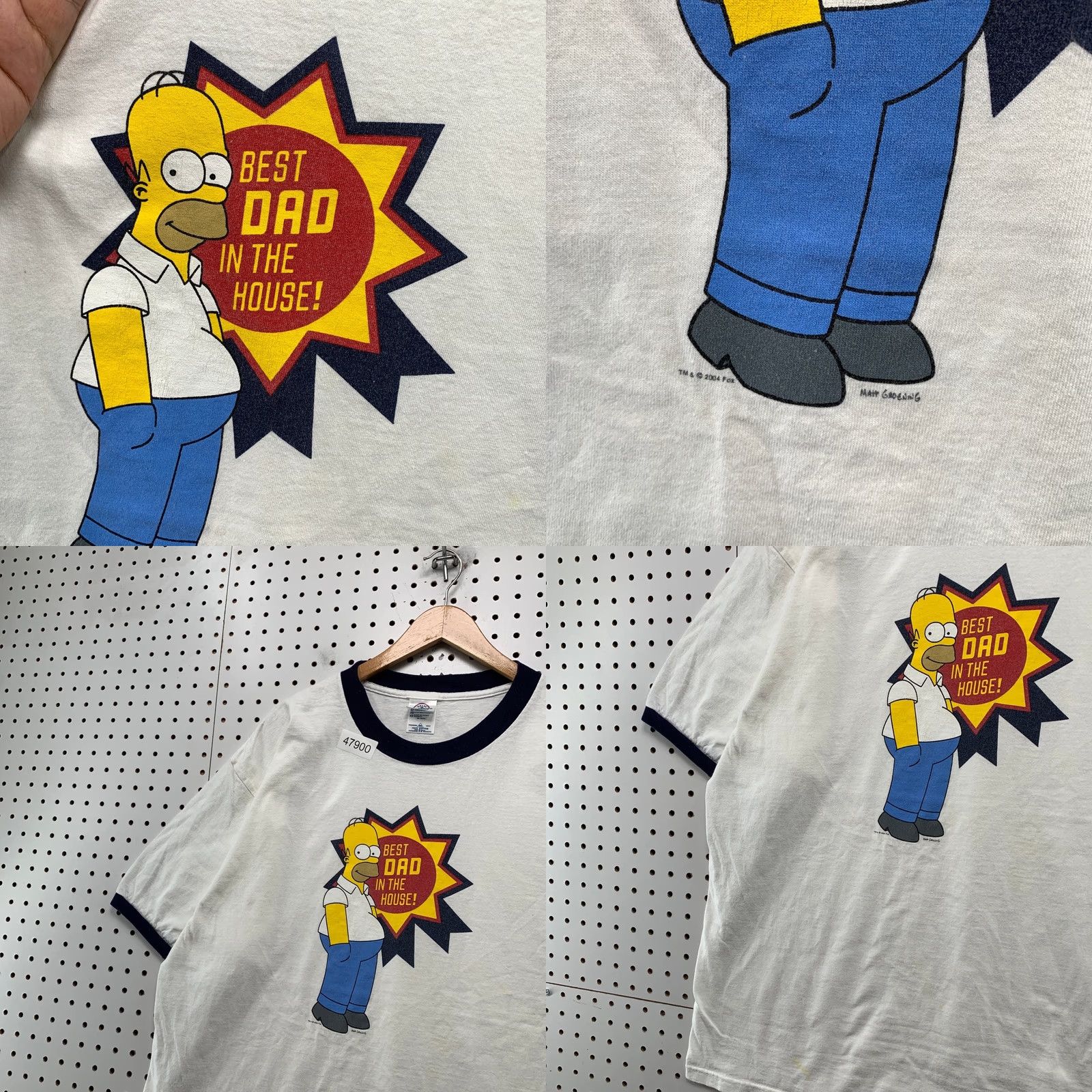 Vintage VINTAGE Homer Simpson Funny Dad T Shirt Mens Large White RInger Best Dad House Size US L / EU 52-54 / 3 - 8 Thumbnail