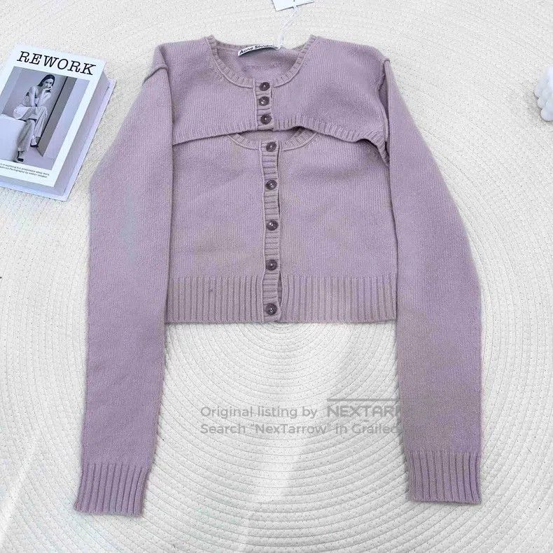 Acne Studios Acne Studios FW24 Letter Casual Short Long Sleeve Sweater, Size XS / US 0-2 / IT 36-38 - 1 Thumbnail