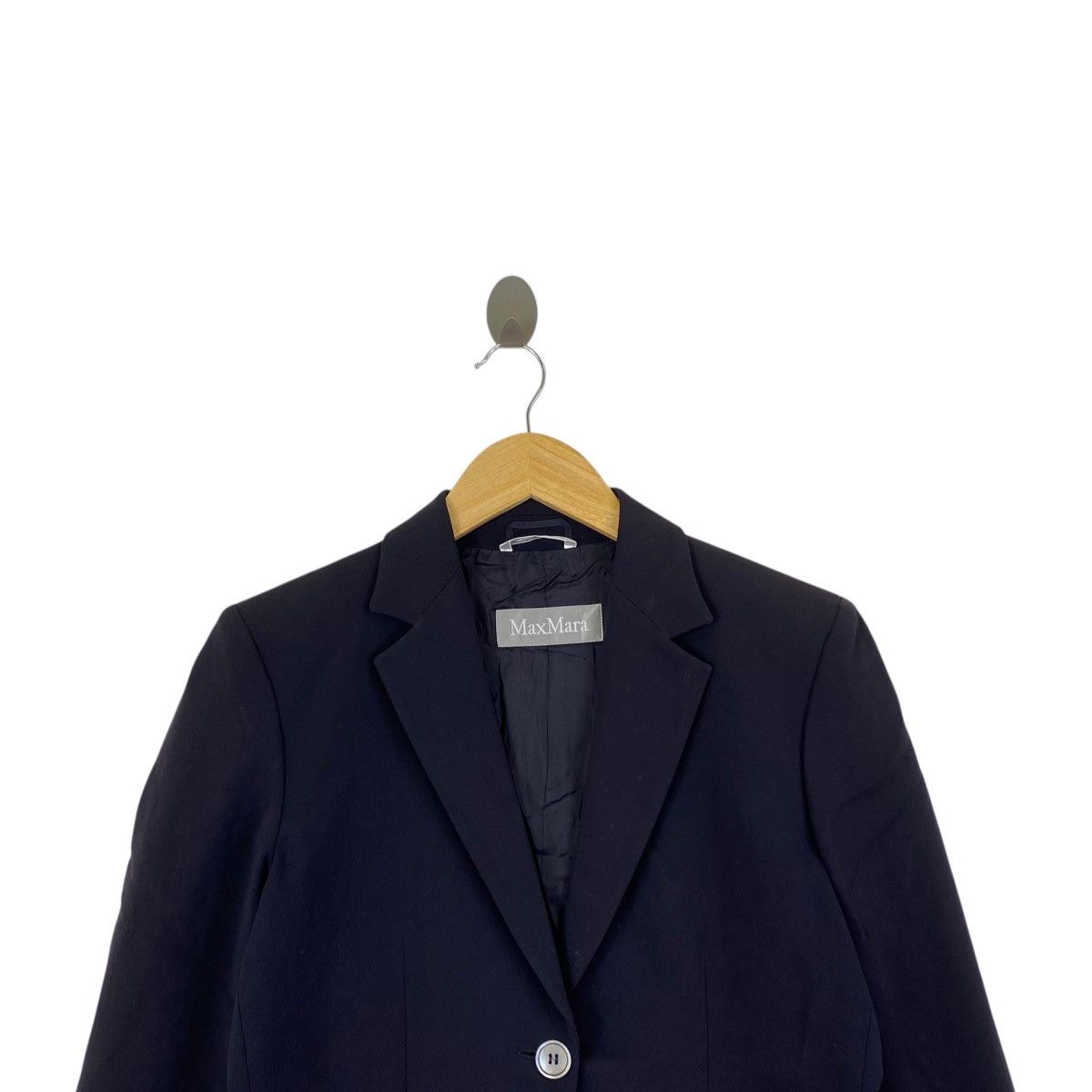 Vintage MAX MARA Italy Designer Black Blazer Coat Size S / US 4 / IT 40 - 2 Thumbnail